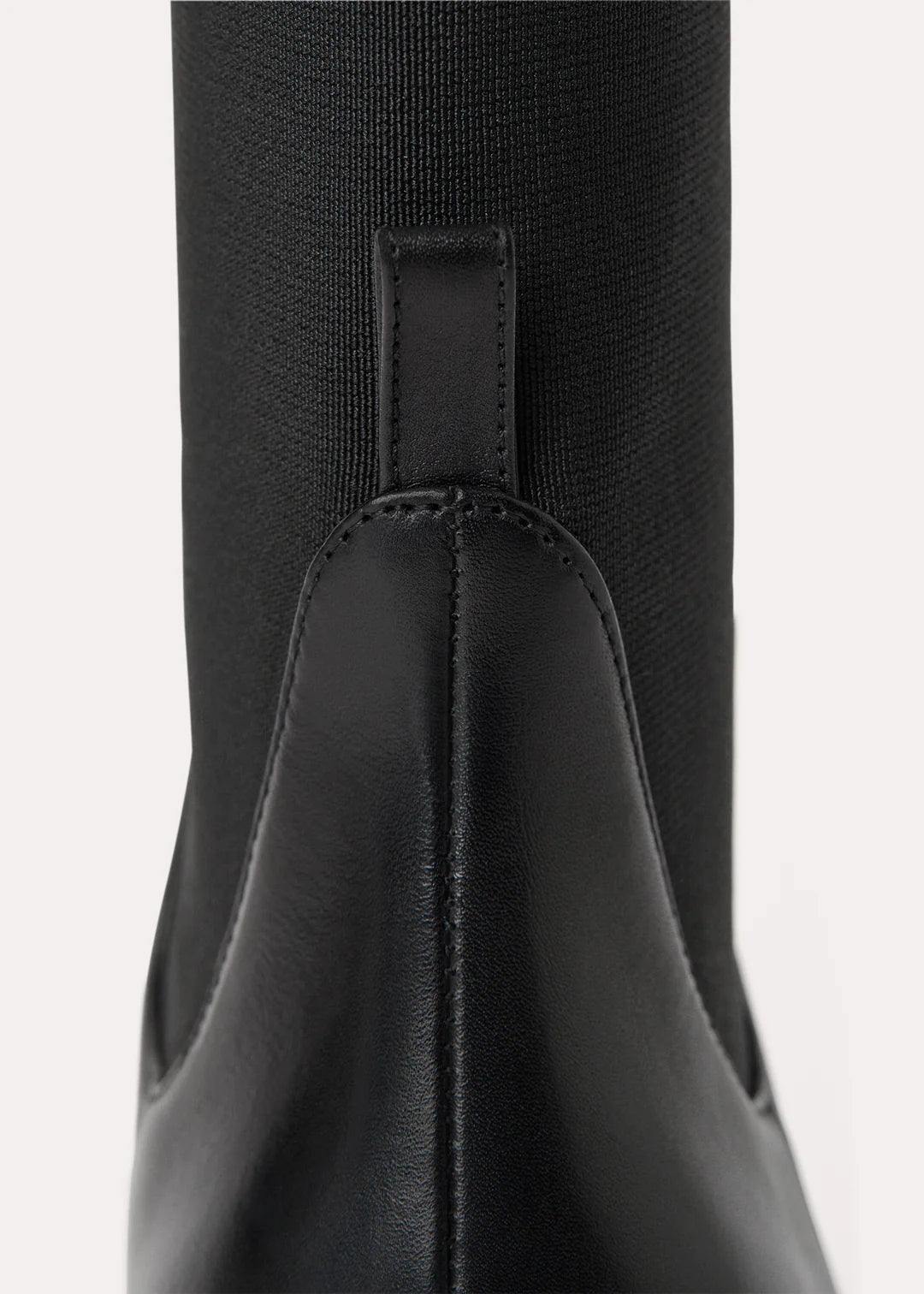 Mid Leather Boot, Black, Boots - Lindner Fashion