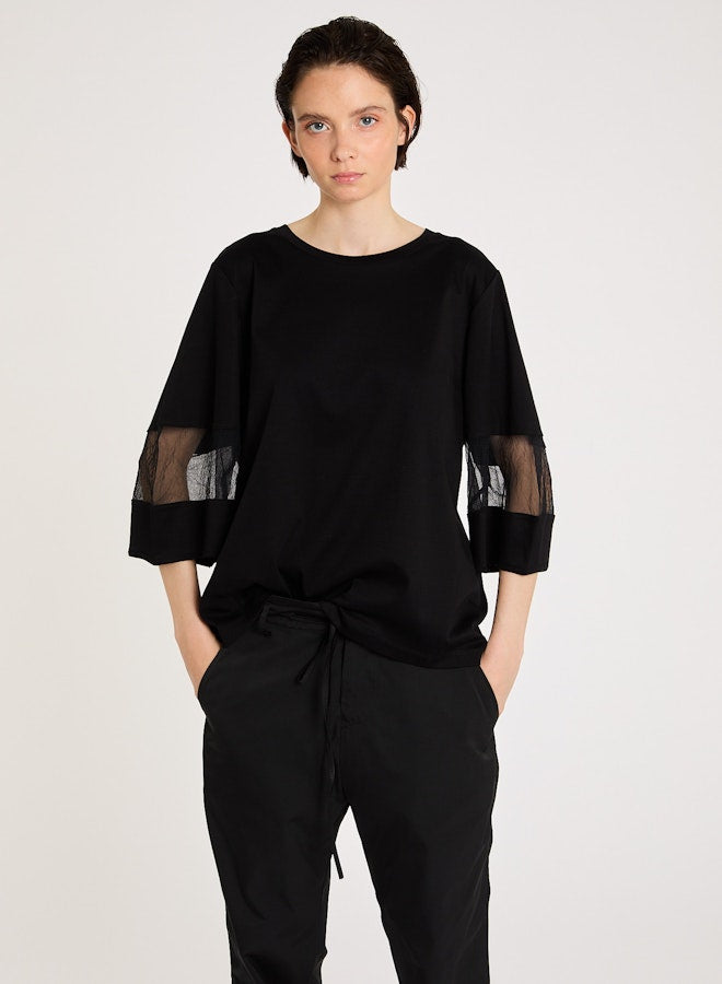 Miki, Black, T-Shirt - Lindner Fashion