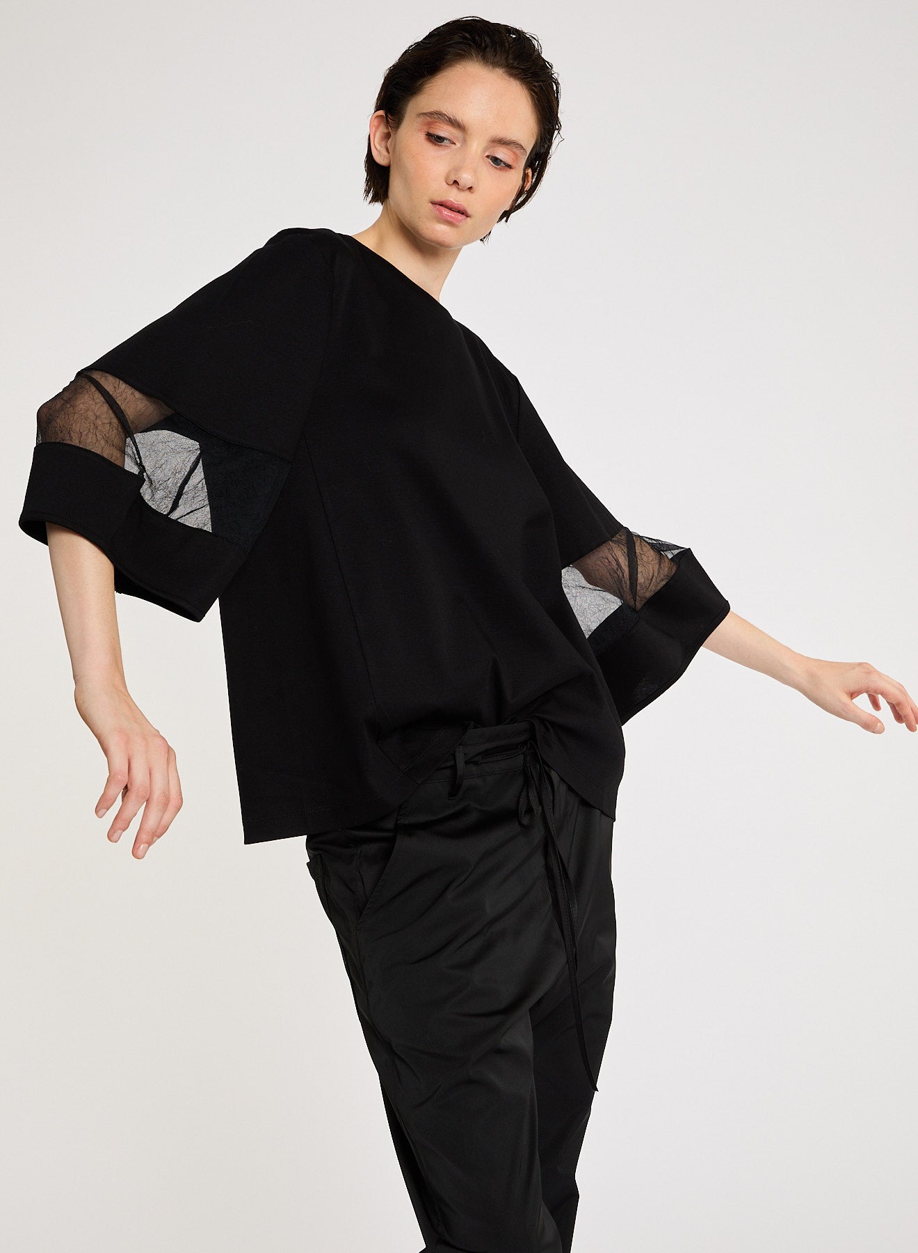 Miki, Black, T-Shirt - Lindner Fashion