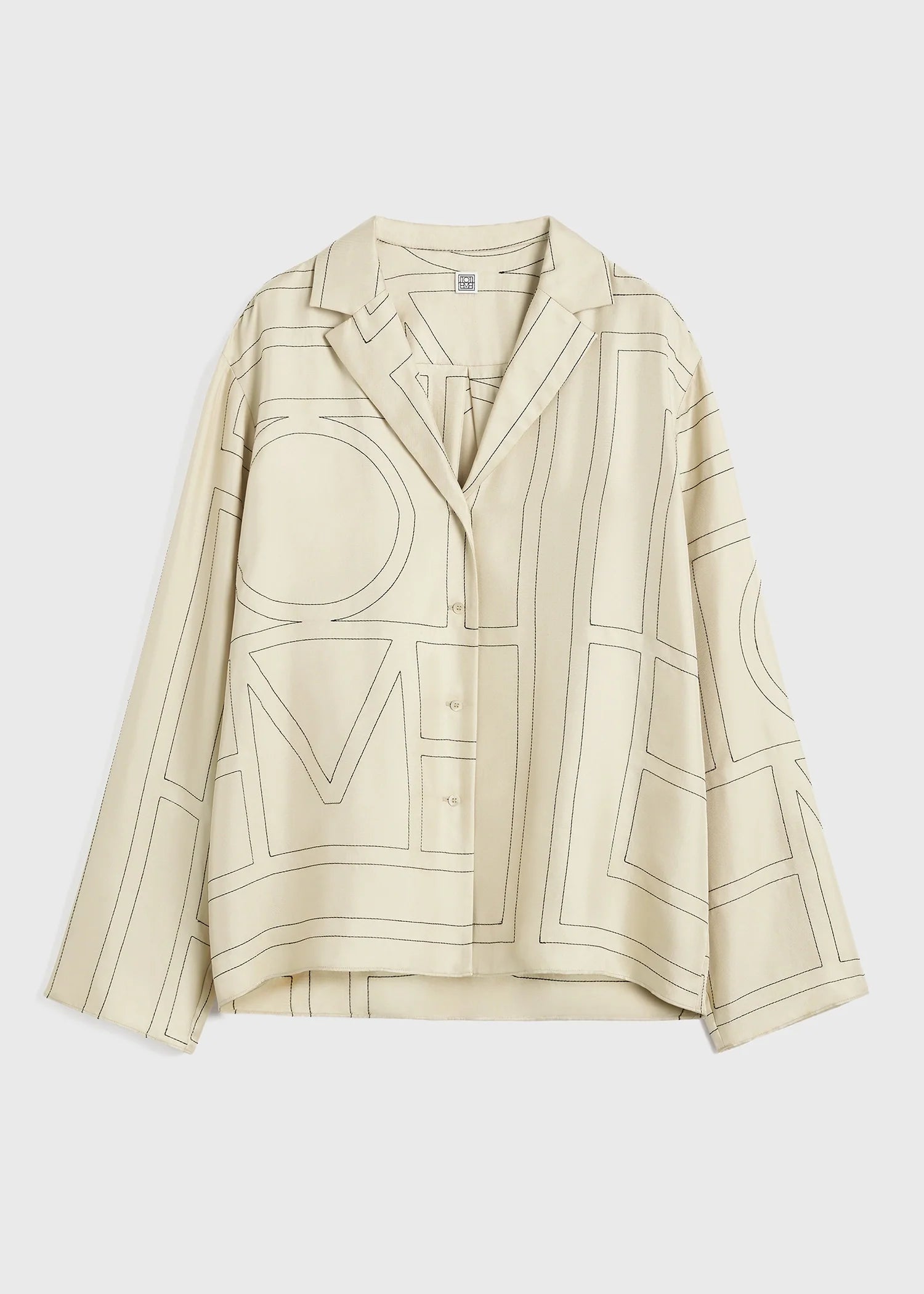 Monogram Silk, Ivory, Bluse - Lindner Fashion