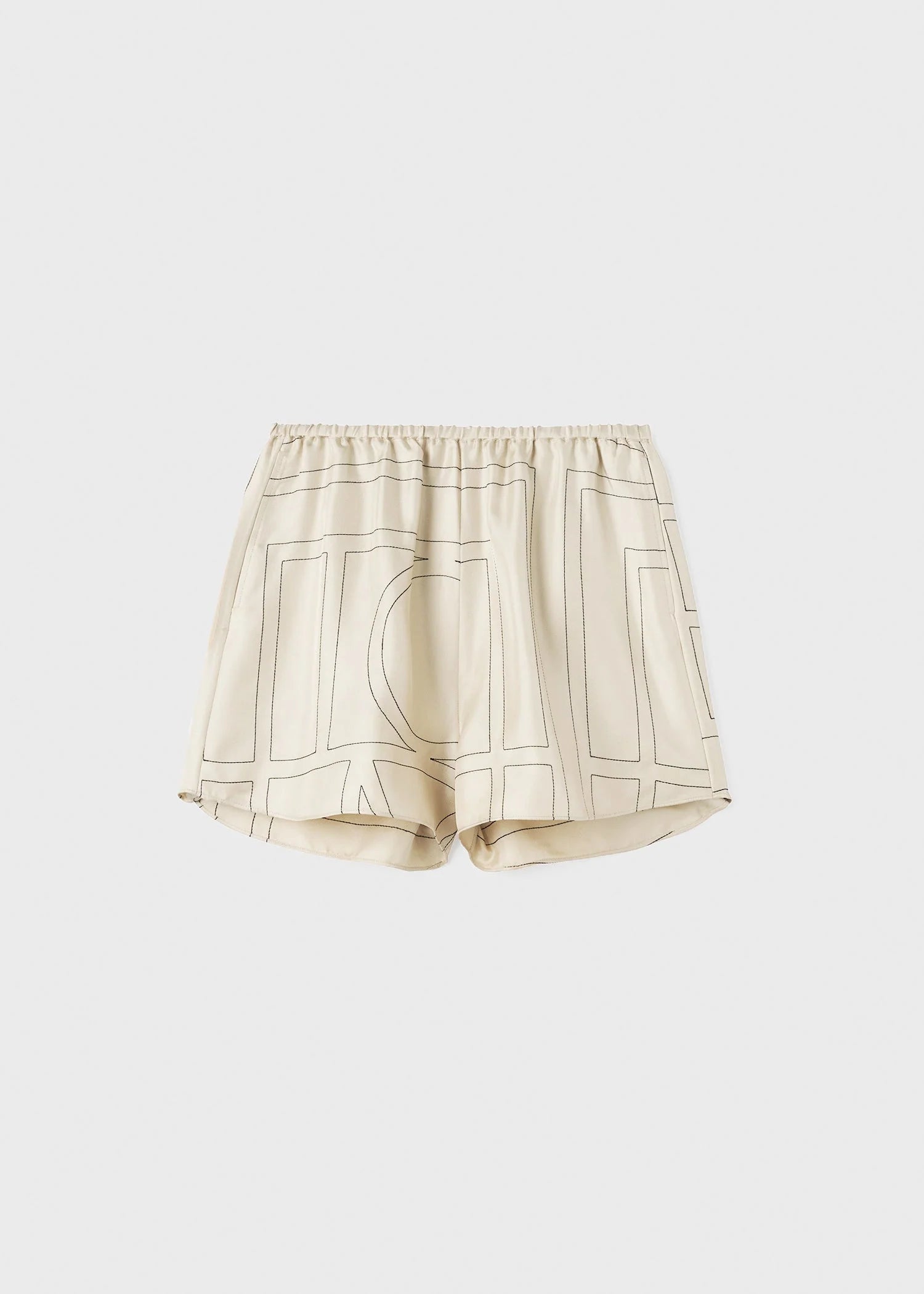 Monogram Silk, Ivory, Shorts - Lindner Fashion
