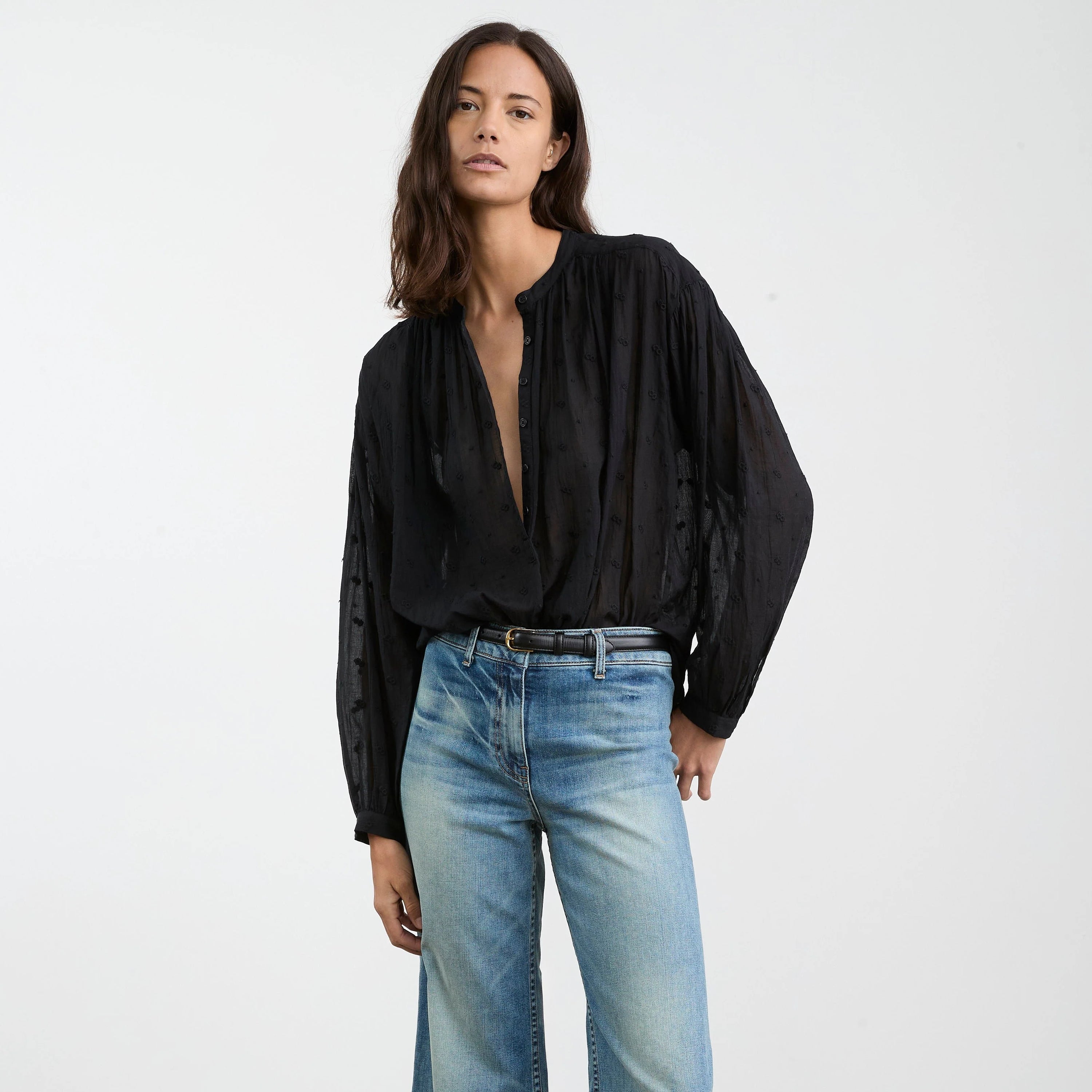 Neville, Black, Bluse - Lindner Fashion