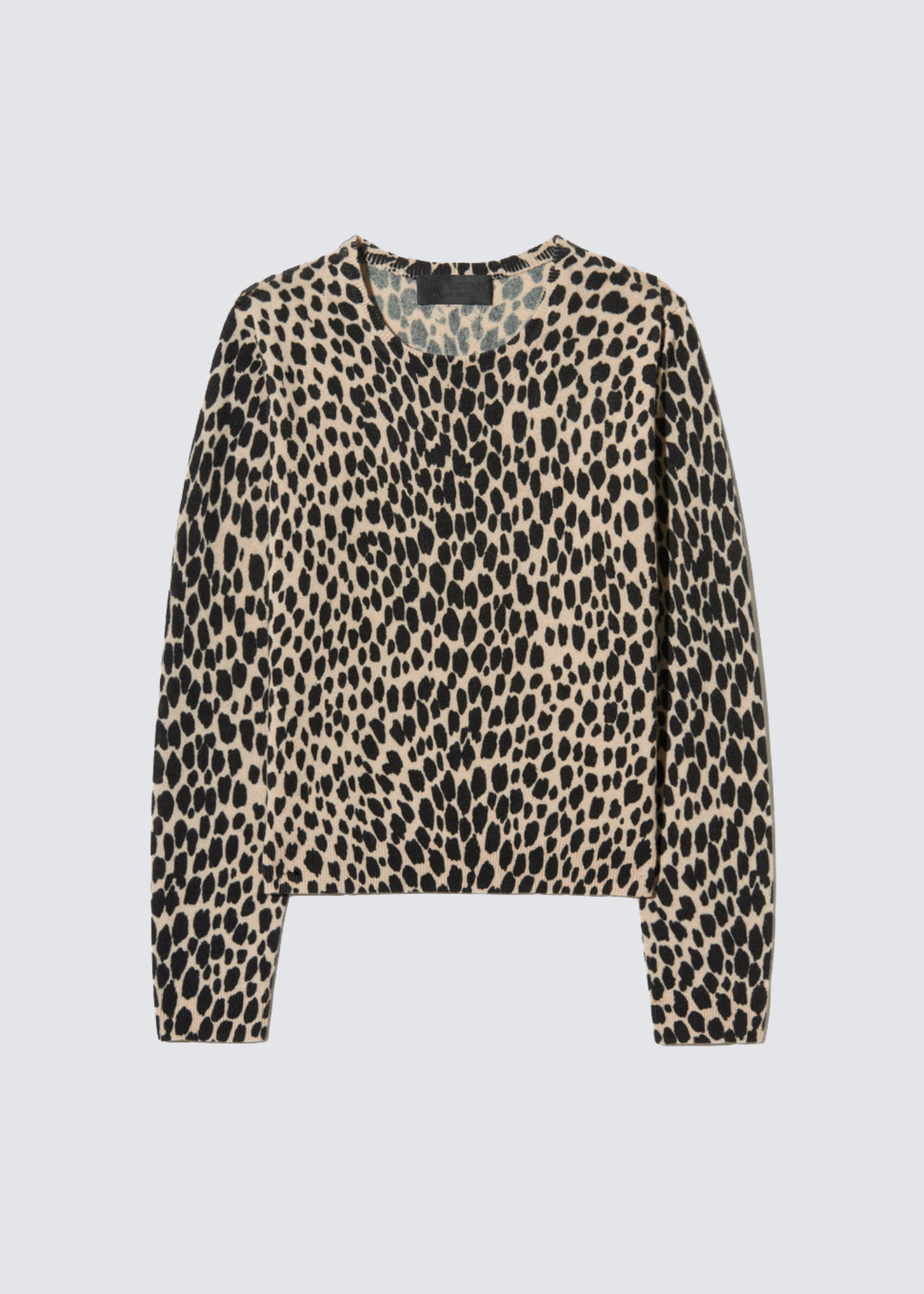 Nili Lotan beiger Pullover mit Leoparden-Print aus Kaschmir - Flatshot
