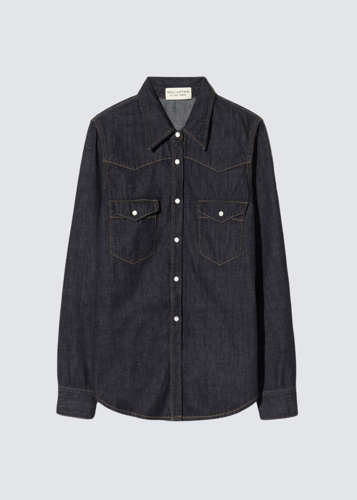 Nili Lotan dunkelblaues Jeanshemd aus Baumwolle - Flatshot