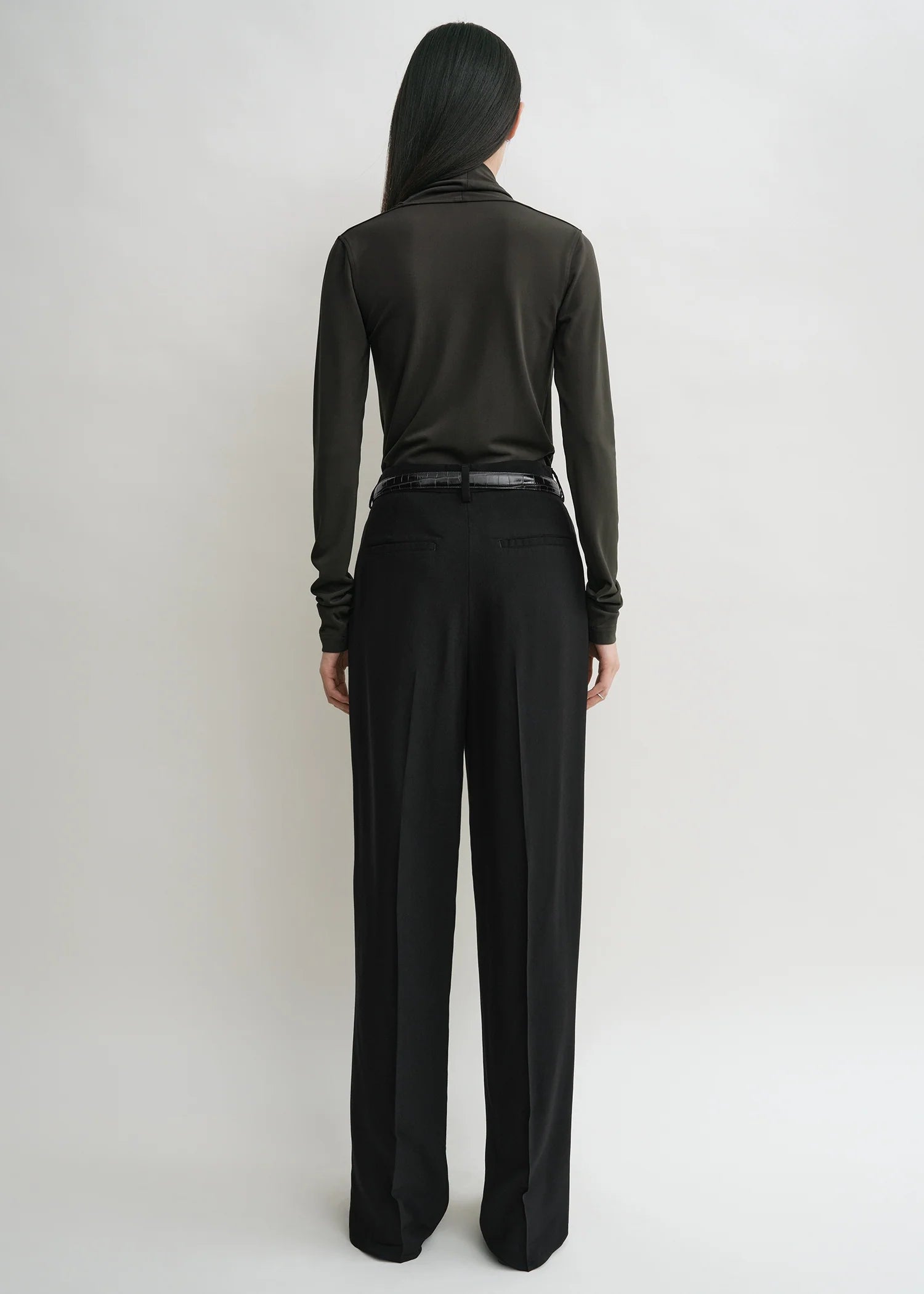 Overlapped Jeresy Top, Pepper, Langarm - Lindner Fashion