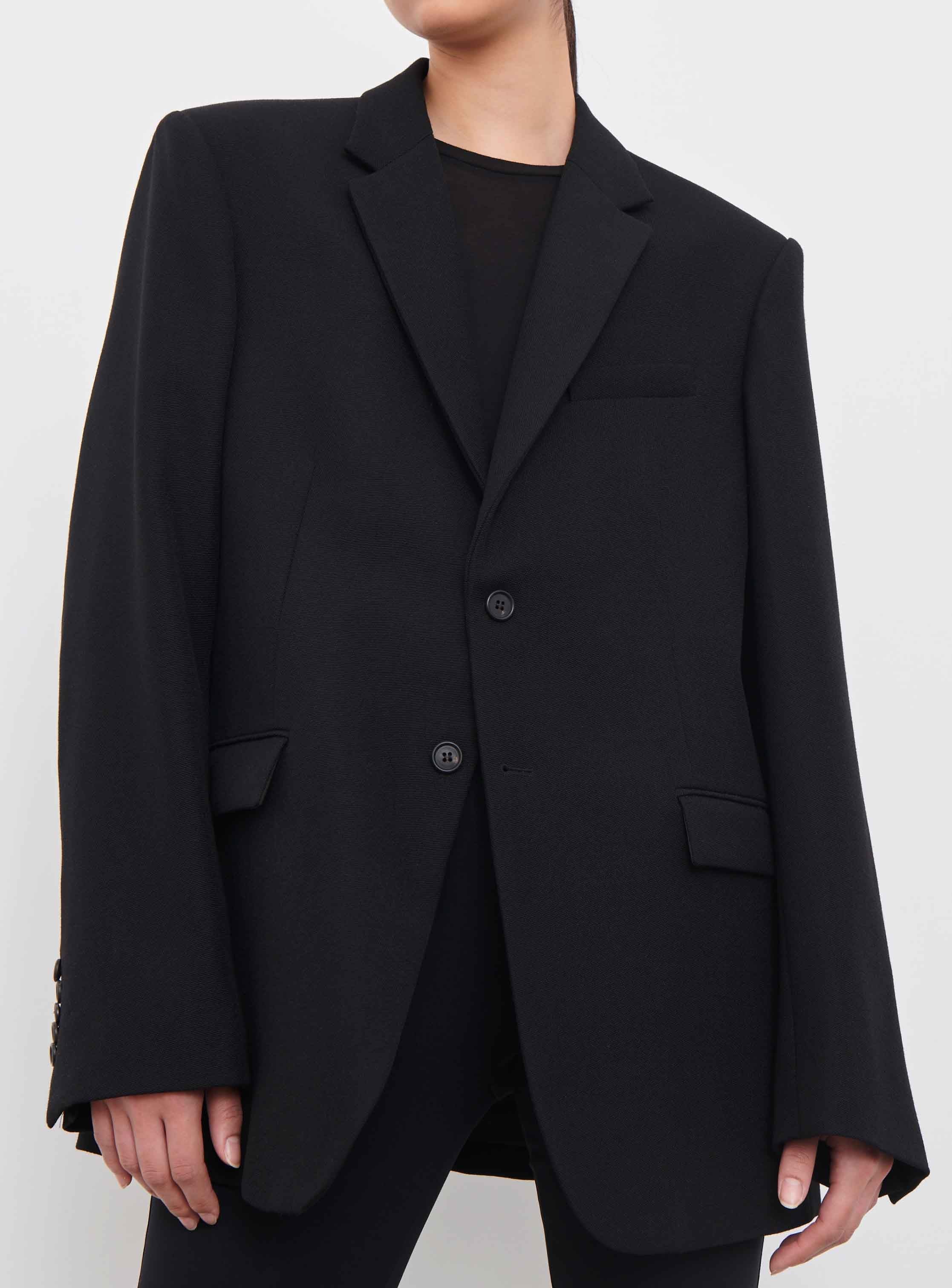 Oversize Single Breasted, Black, Blazer - Lindner Fashion