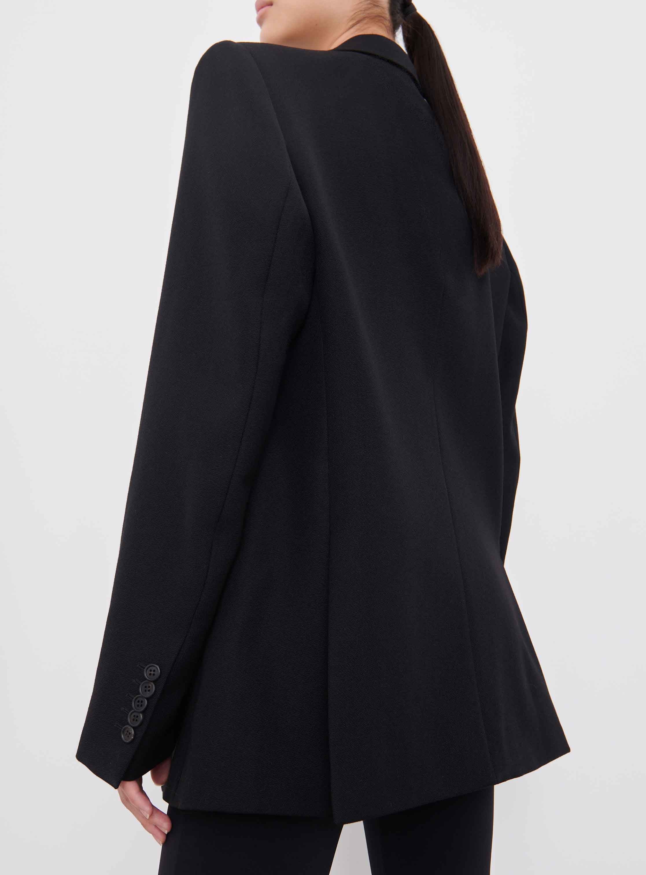 Oversize Single Breasted, Black, Blazer - Lindner Fashion