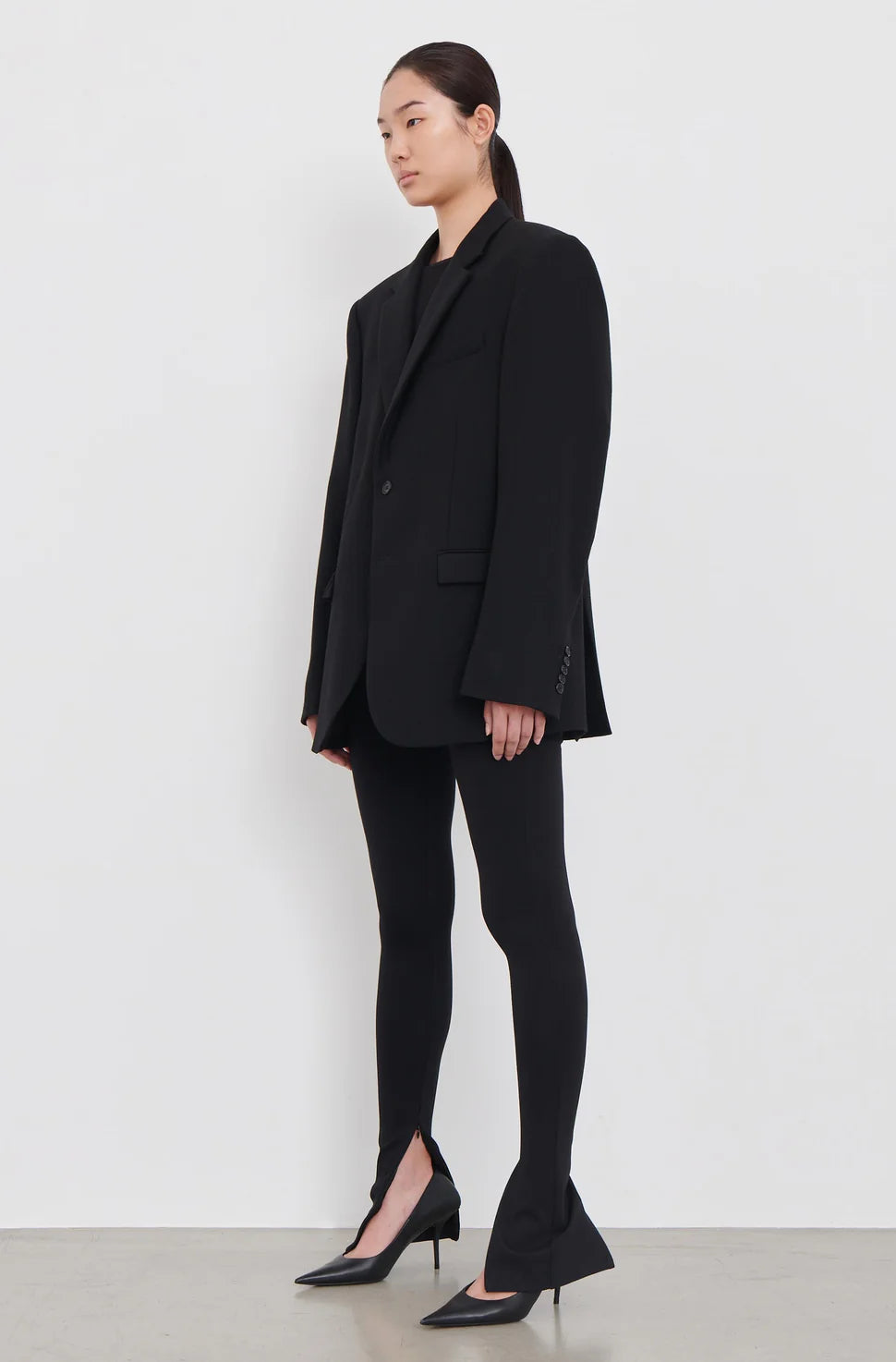 Oversize Single Breasted, Black, Blazer - Lindner Fashion