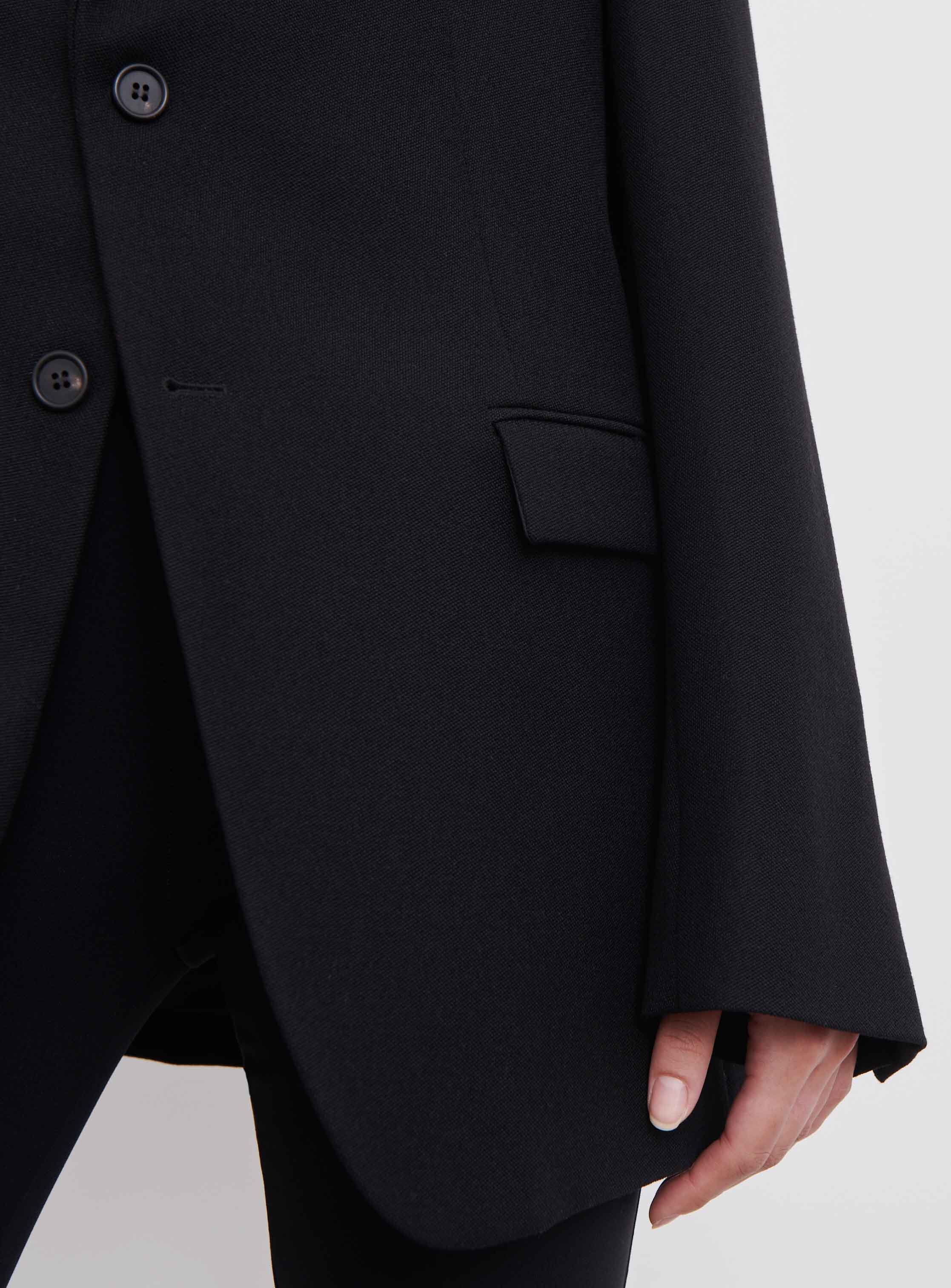 Oversize Single Breasted, Black, Blazer - Lindner Fashion