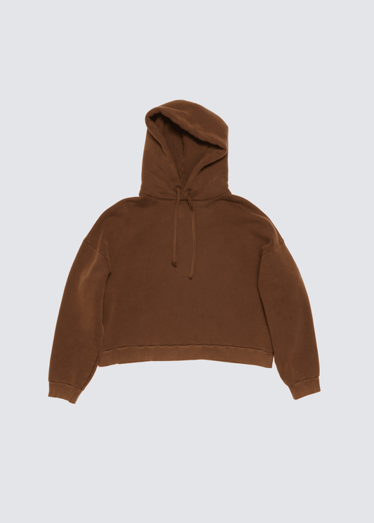 Oversized, Choco Brown, Hooded Sweatshirt - Lindner Fashion