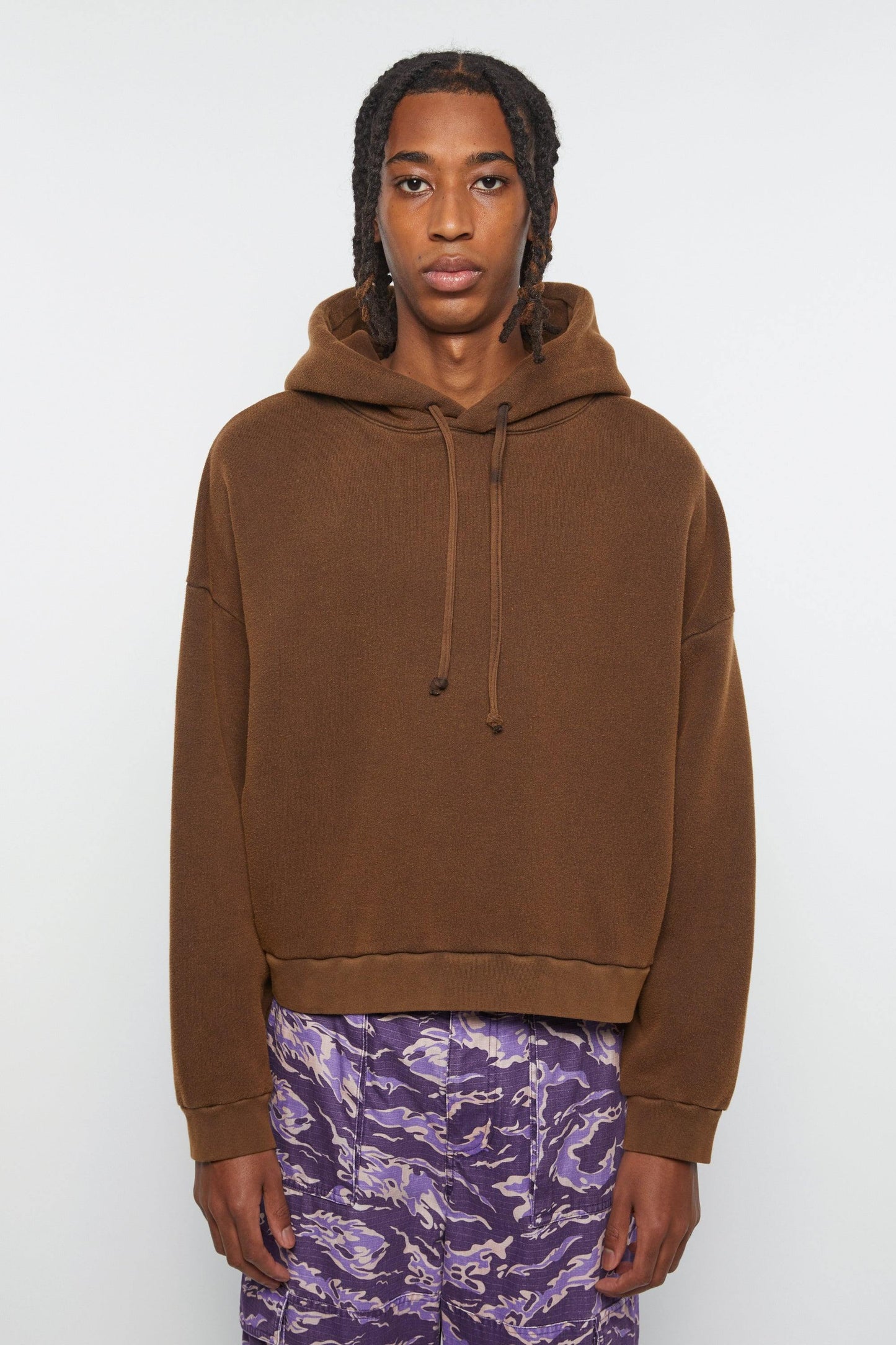 Oversized, Choco Brown, Hooded Sweatshirt - Lindner Fashion