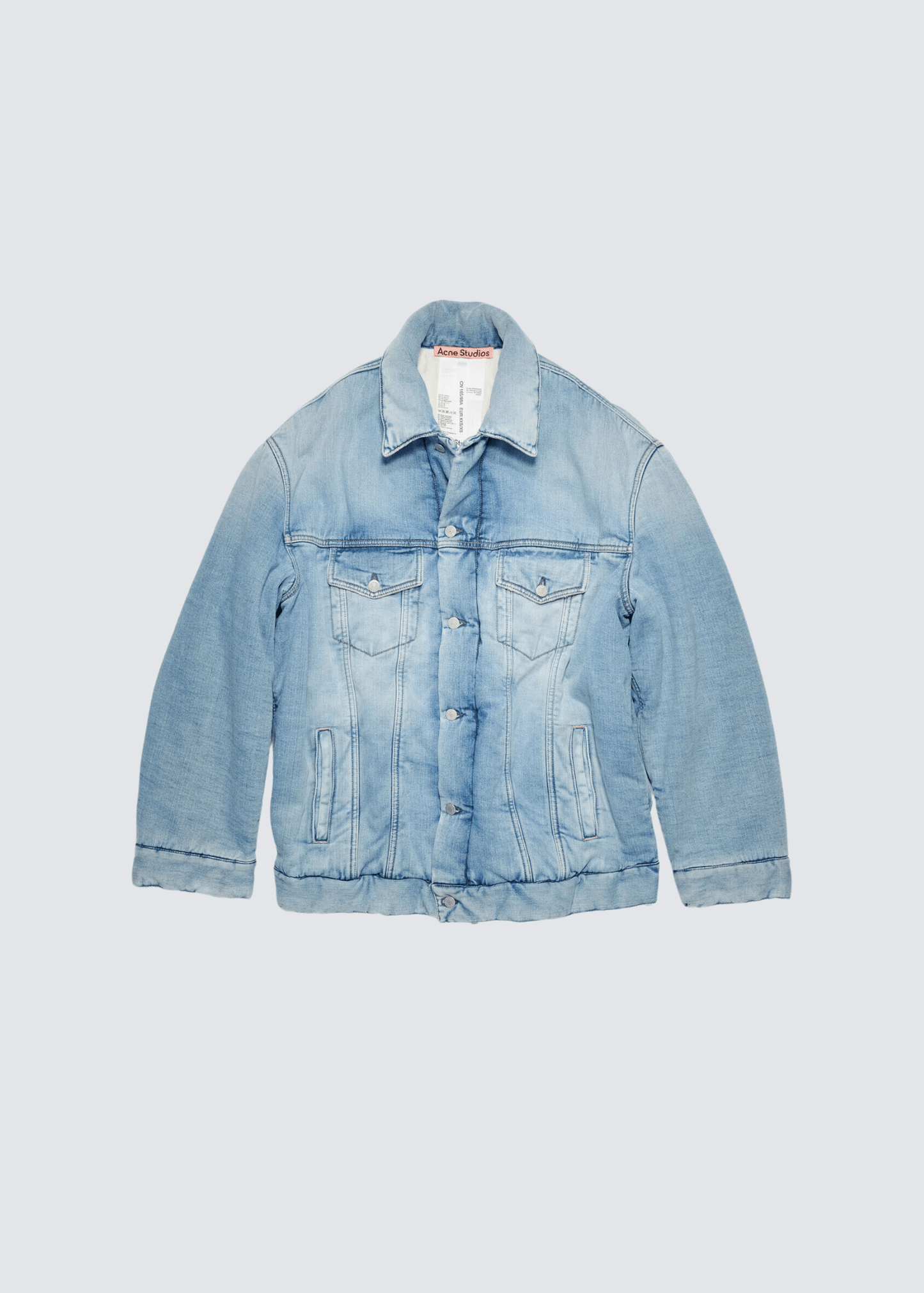 Padded Denim Jacket, Light Blue, Jeansjacke - Lindner Fashion