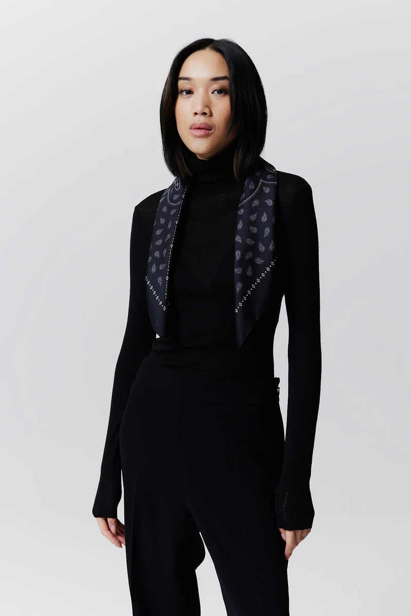 Paisley, Black, Scarf - Lindner Fashion