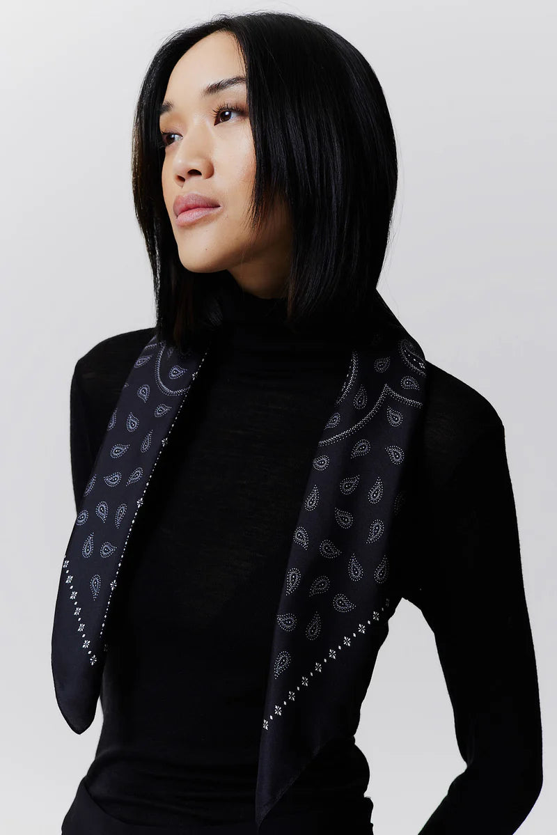 Paisley, Black, Scarf - Lindner Fashion
