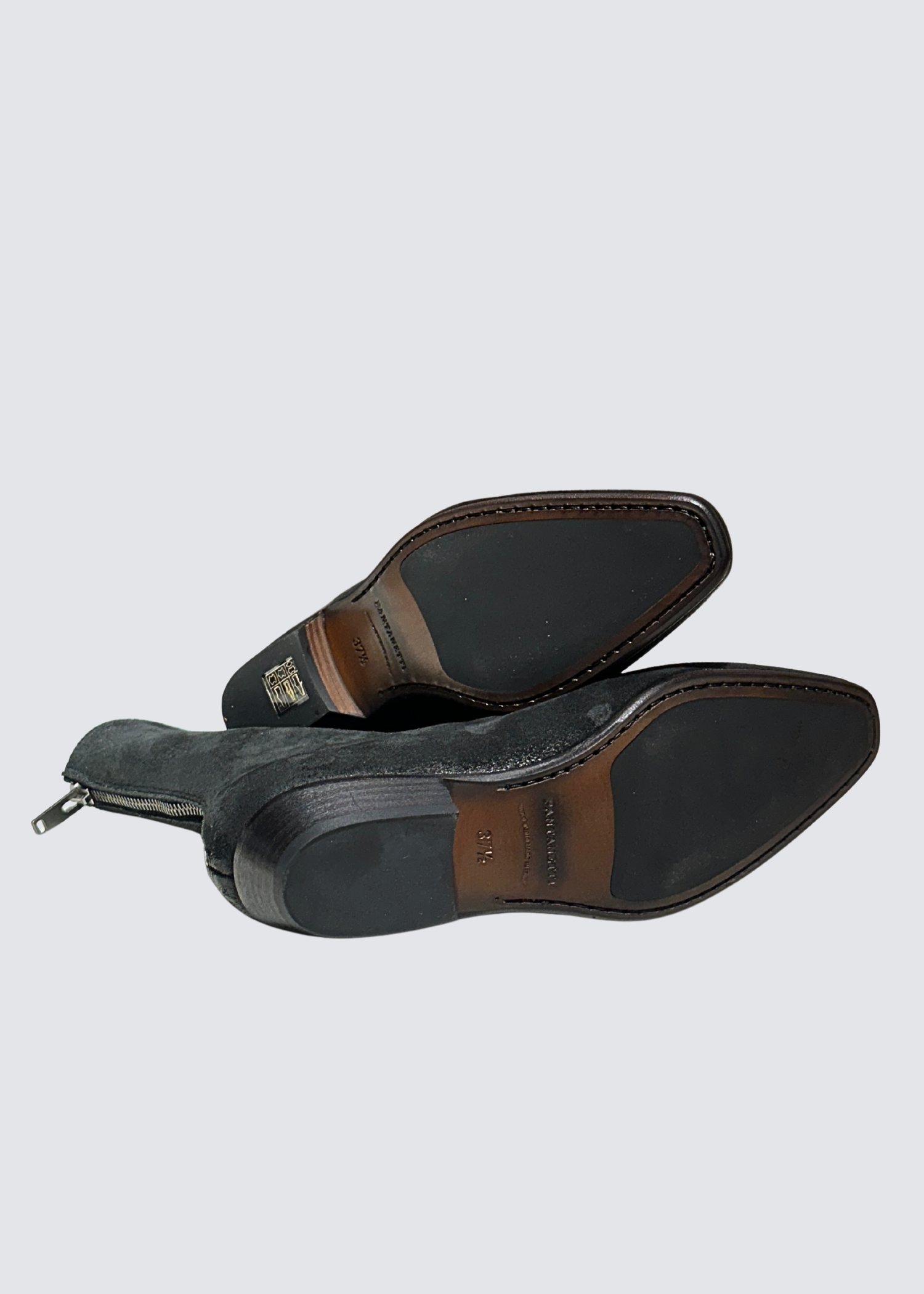 Pantanetti schwarze Boots Sohle mit Gummieinsatz - Schuh von unten