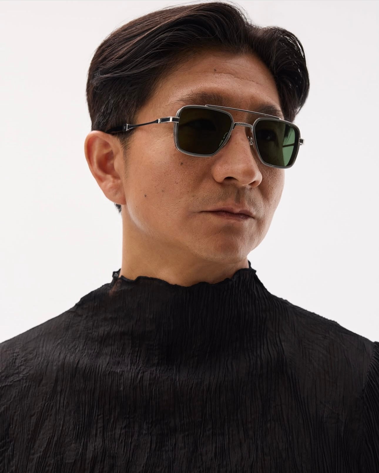 Plissee, Black, Langarm - Lindner Fashion