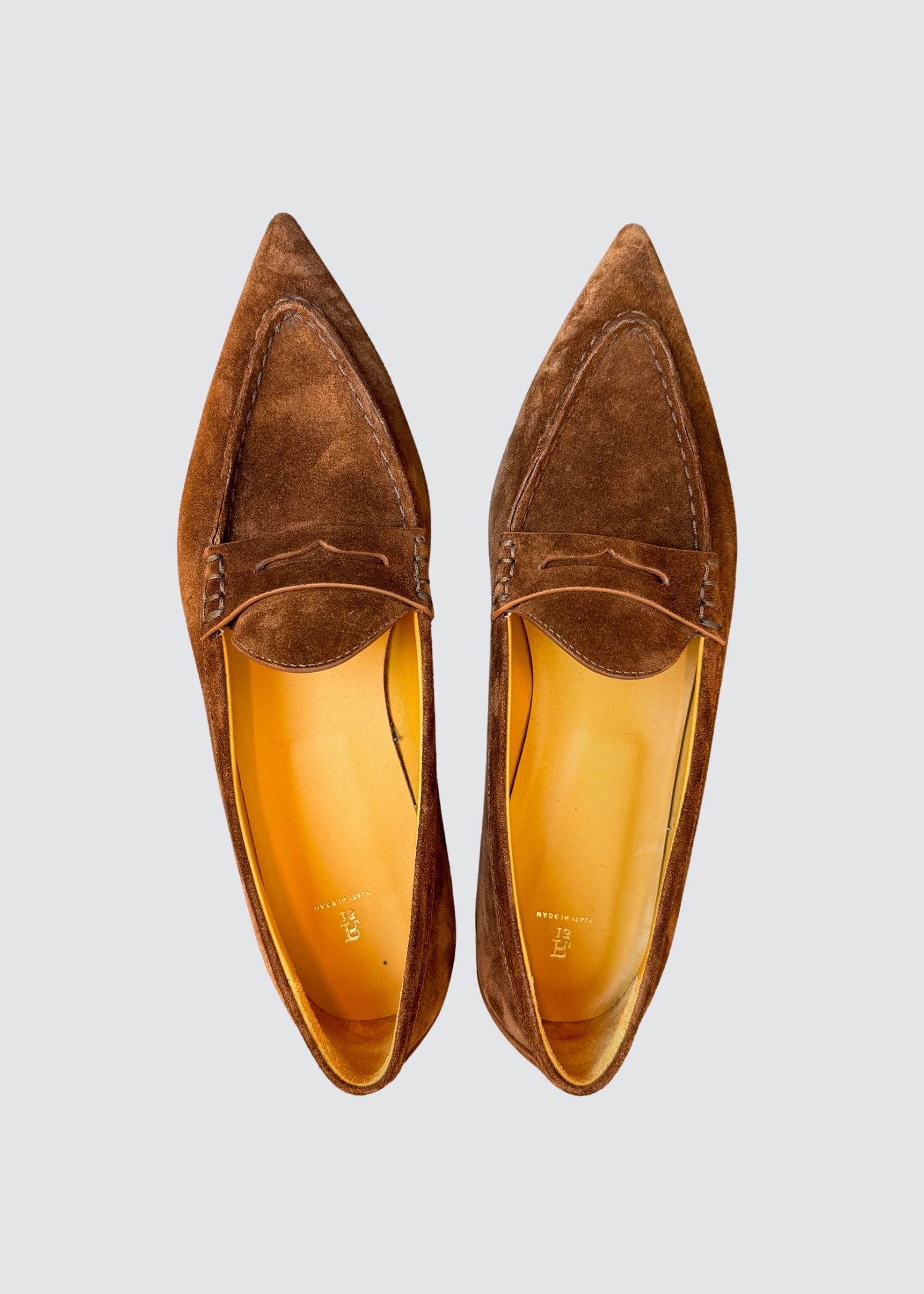 Pointed Toe, Brown Suede, Loafer - Lindner Fashion