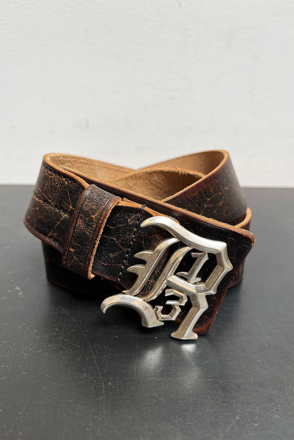 R13 Logo, Vintage Brown, Buckle Belt - Lindner Fashion