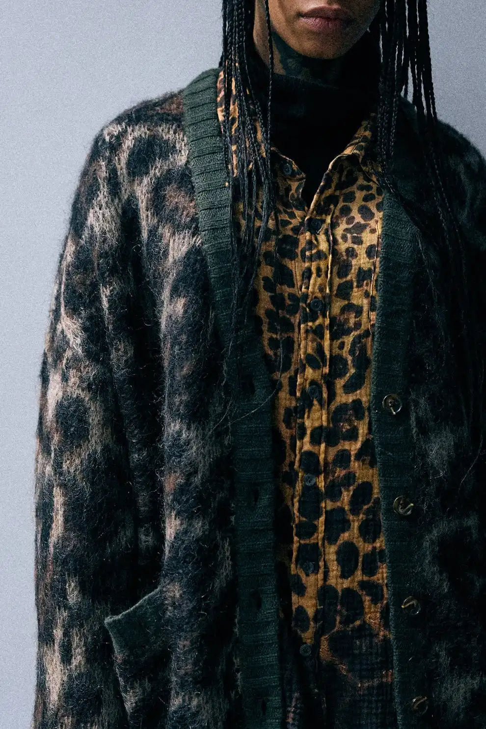 R13, Brown Leopard Mohair, Cardigan