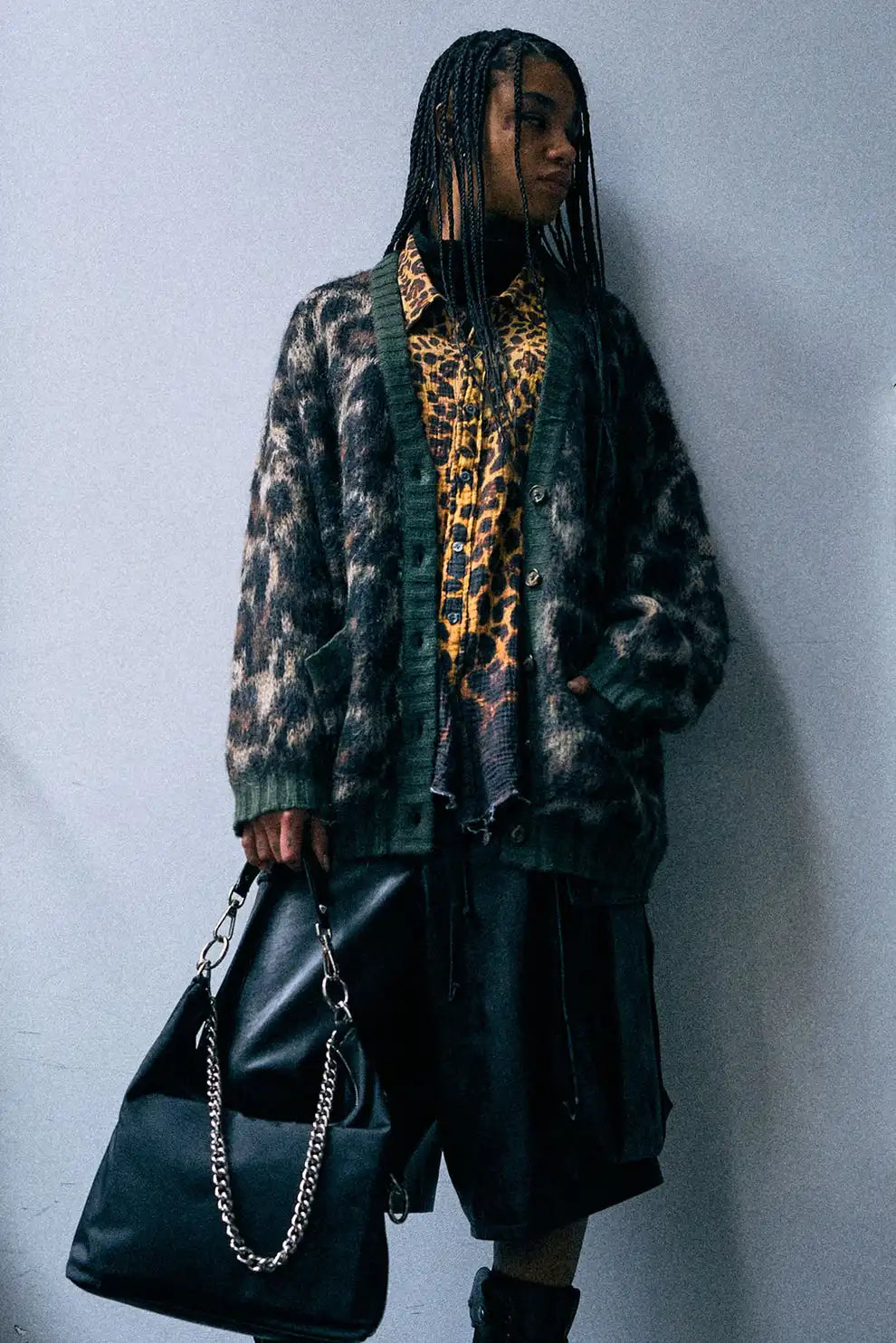 R13, Brown Leopard Mohair, Cardigan