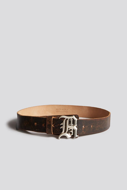 R13 Logo, Vintage Brown, Buckle Belt