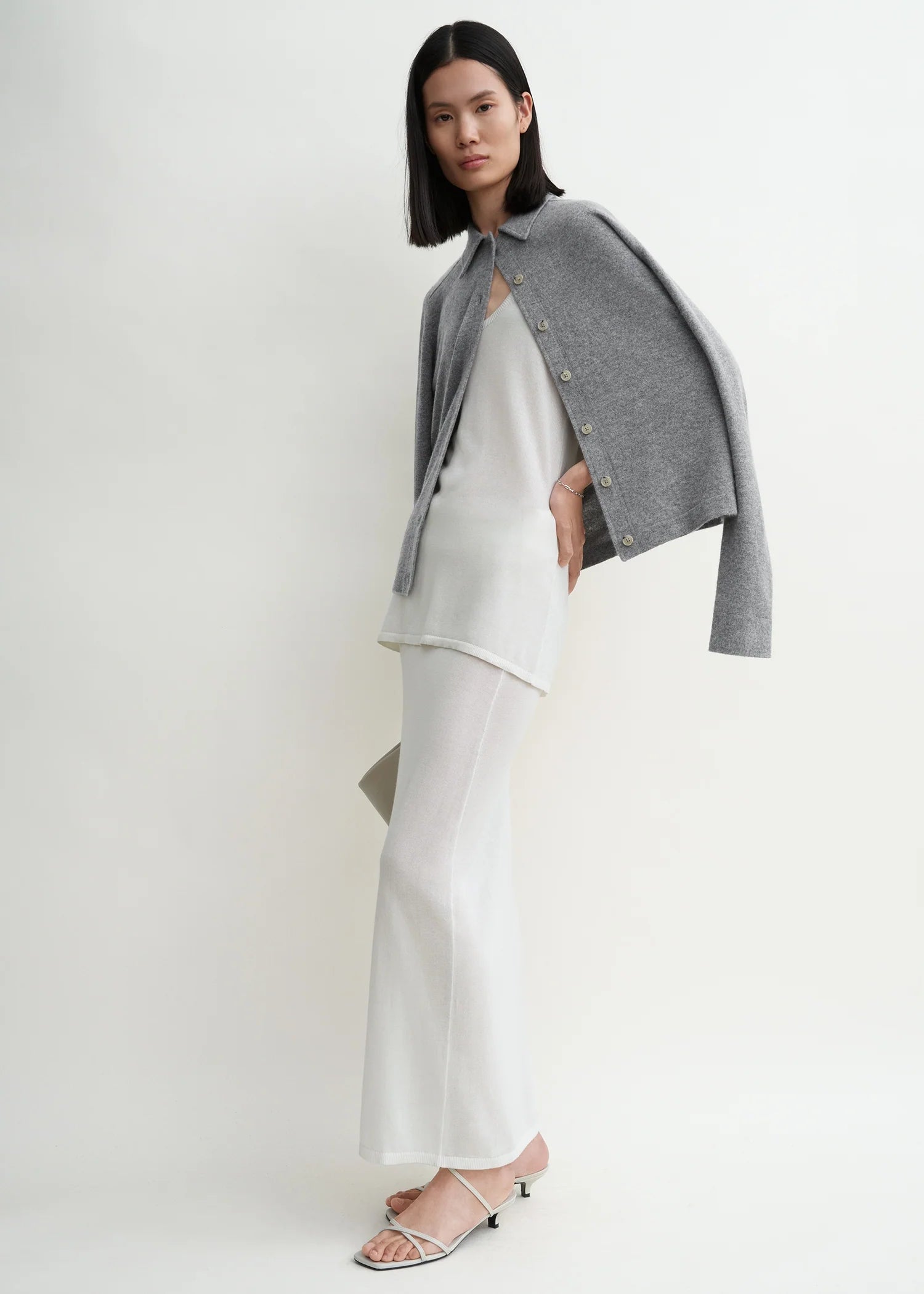 Raglan-Sleeve, Grey Melange, Cardigan - Lindner Fashion