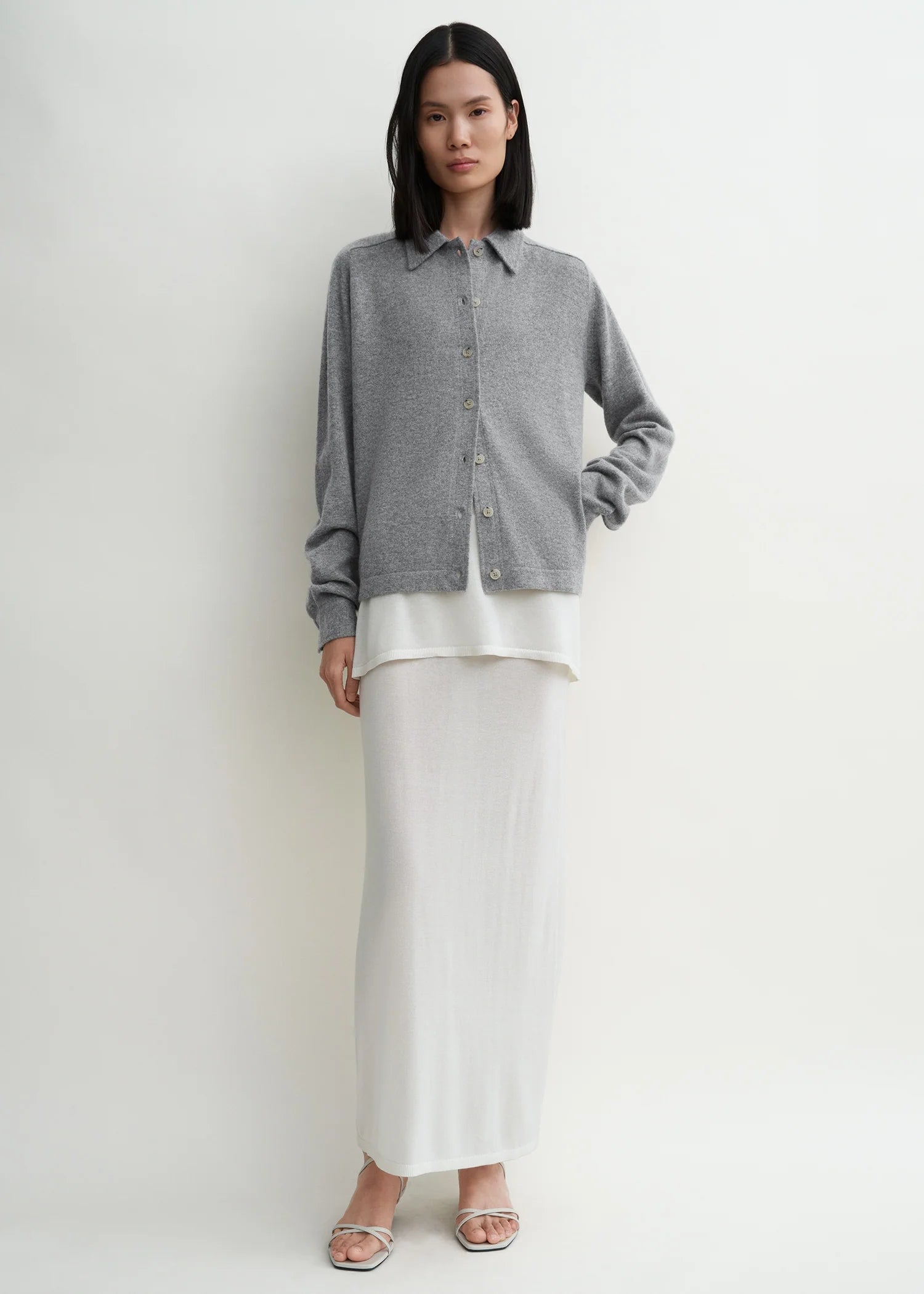 Raglan-Sleeve, Grey Melange, Cardigan - Lindner Fashion