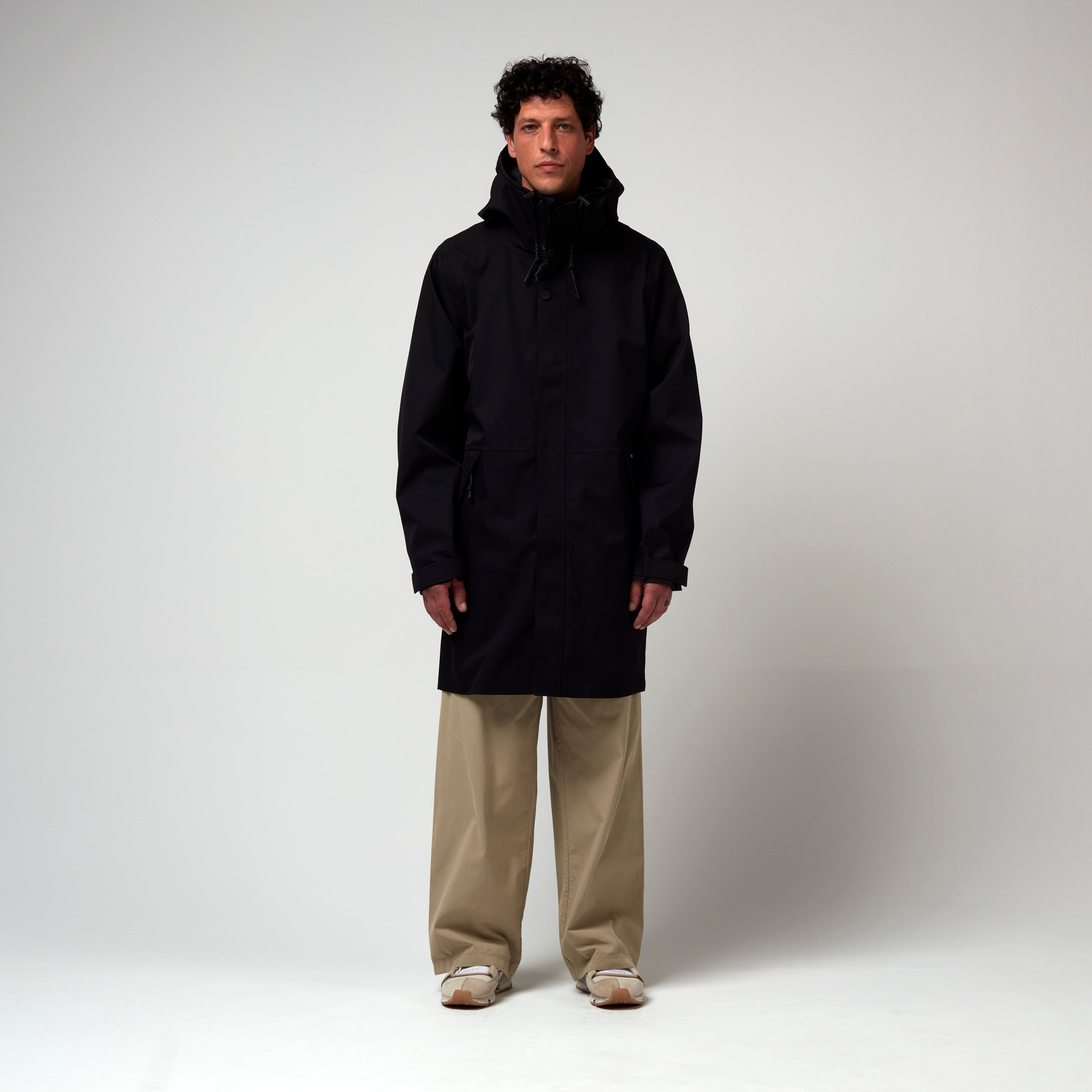 Rain Eater, Deep Black, Waterproof Coat - Lindner Fashion