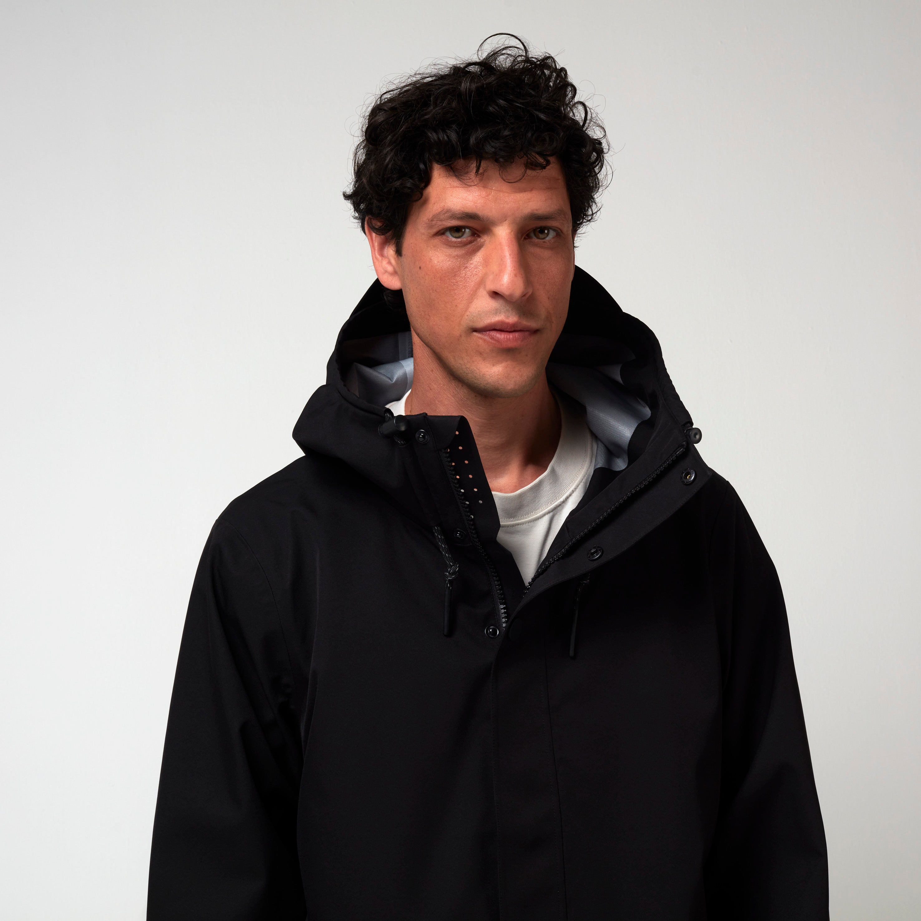 Rain Eater, Deep Black, Waterproof Coat - Lindner Fashion