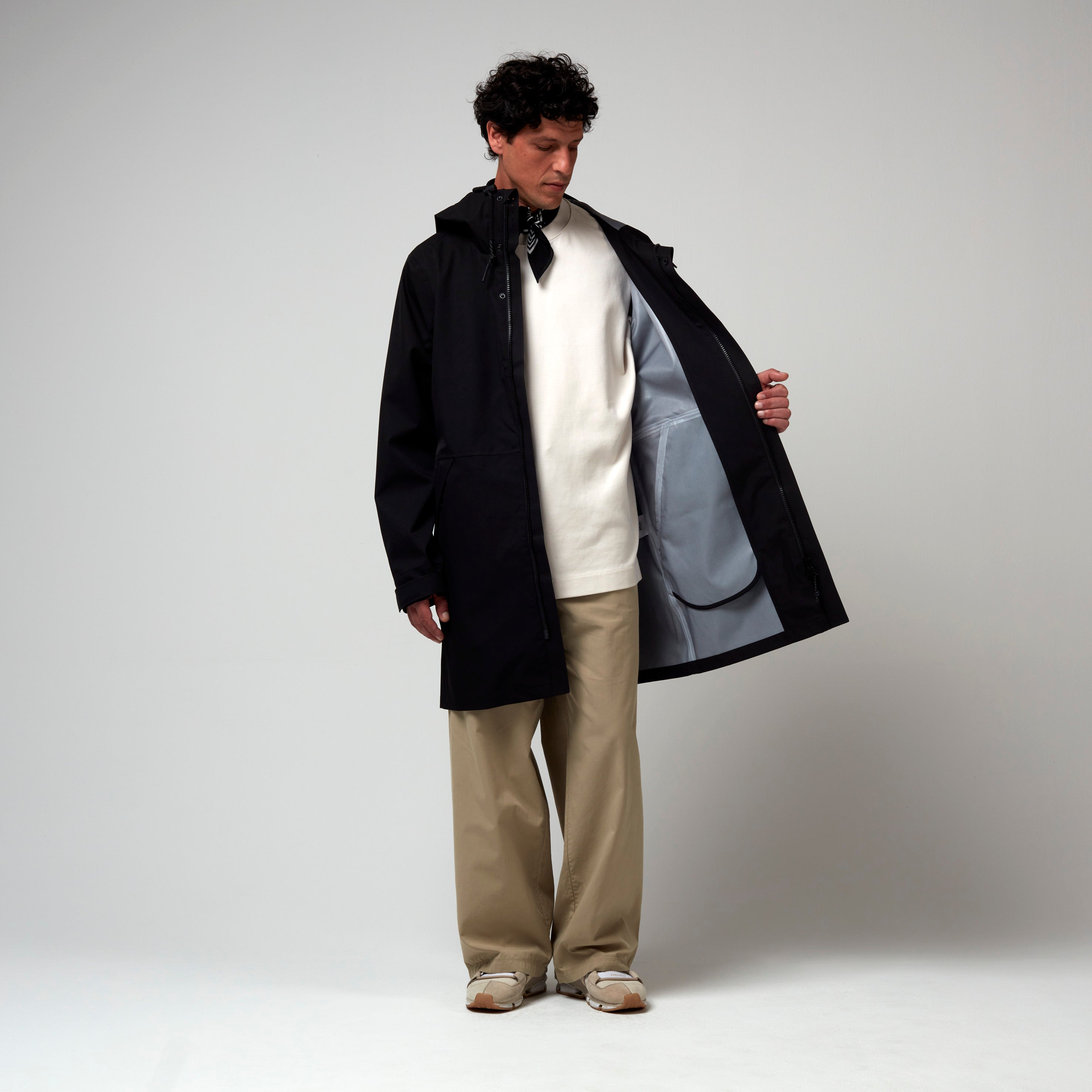 Rain Eater, Deep Black, Waterproof Coat - Lindner Fashion