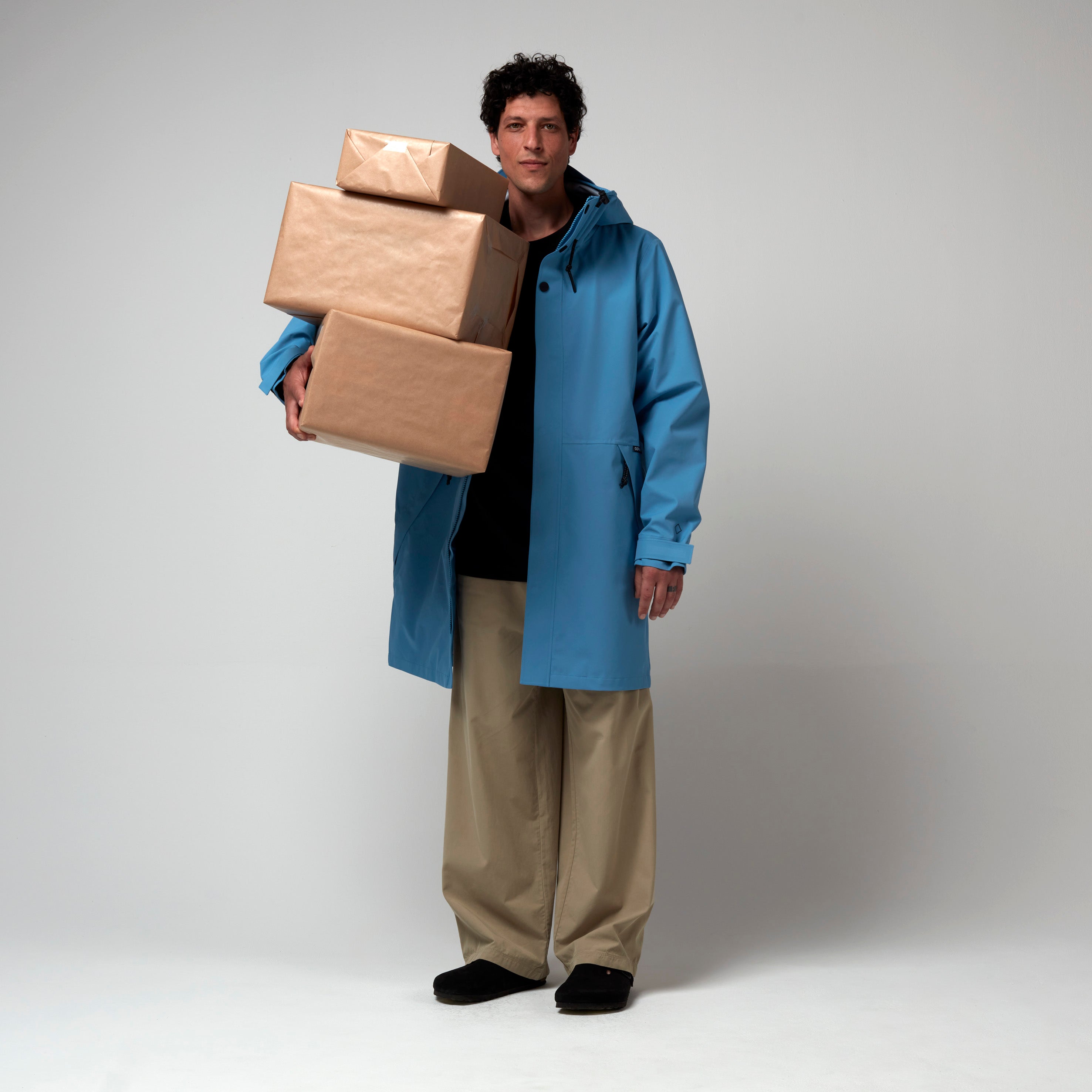 Rain Eater, Niagara Blue, Waterproof Coat - Lindner Fashion