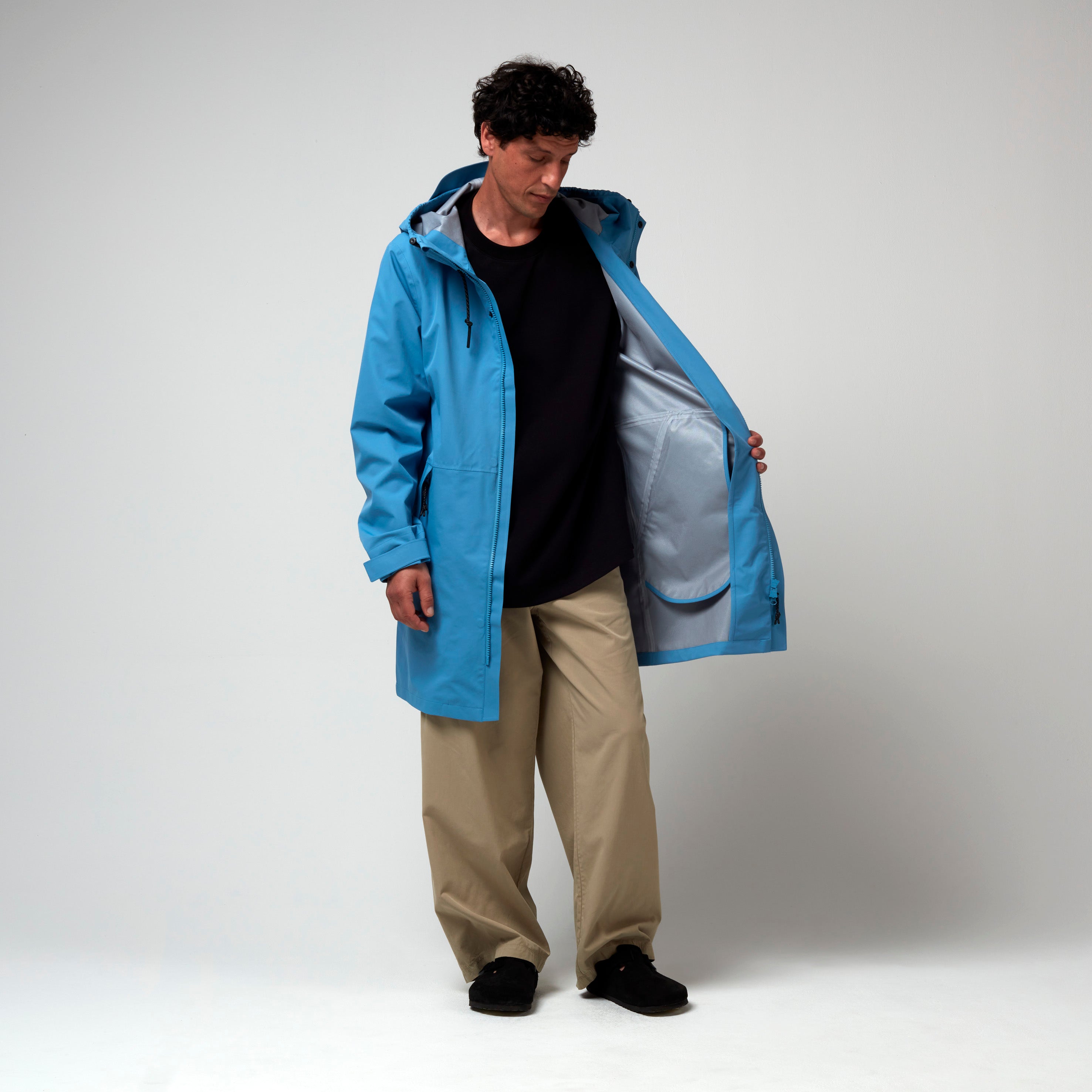 Rain Eater, Niagara Blue, Waterproof Coat - Lindner Fashion