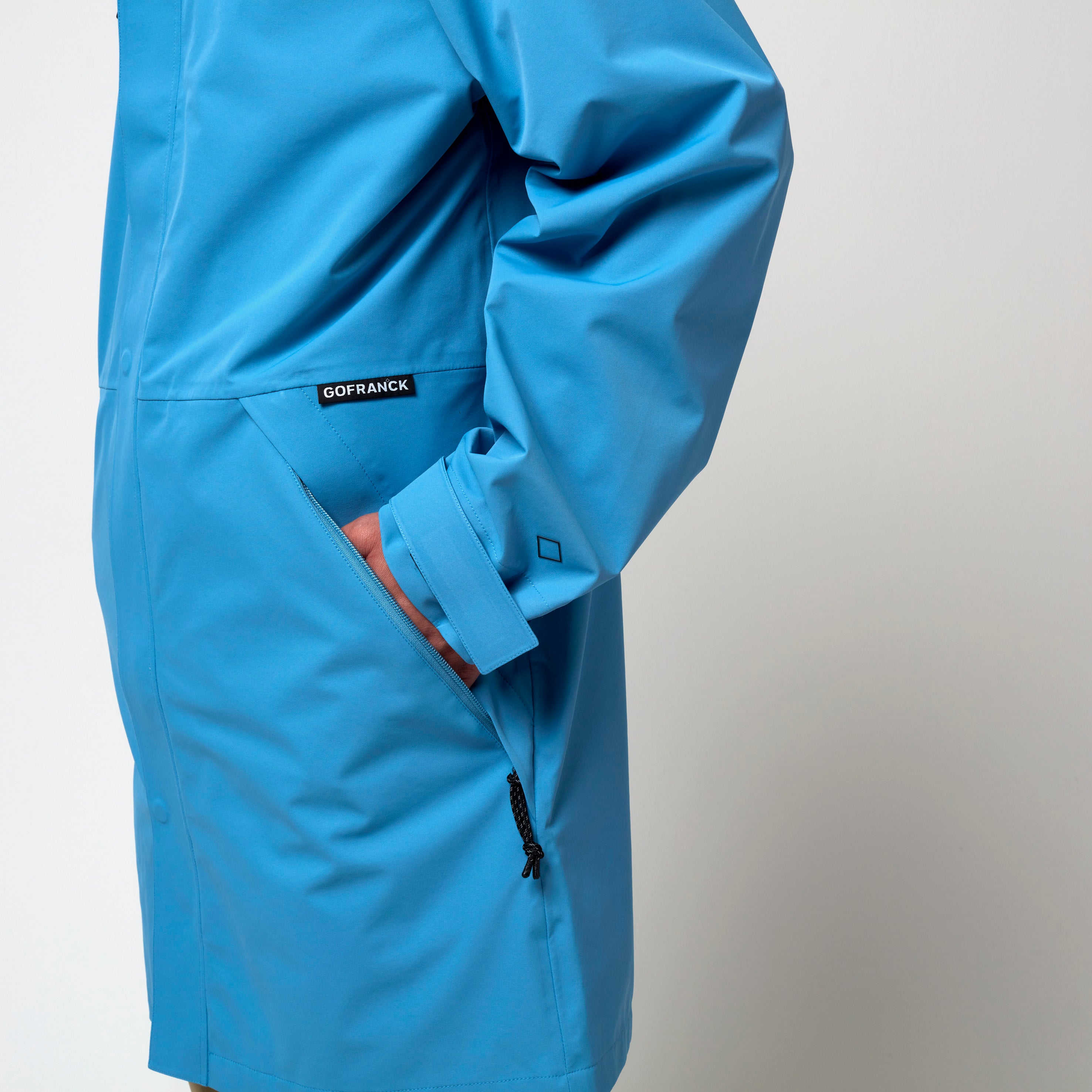 Rain Eater, Niagara Blue, Waterproof Coat - Lindner Fashion