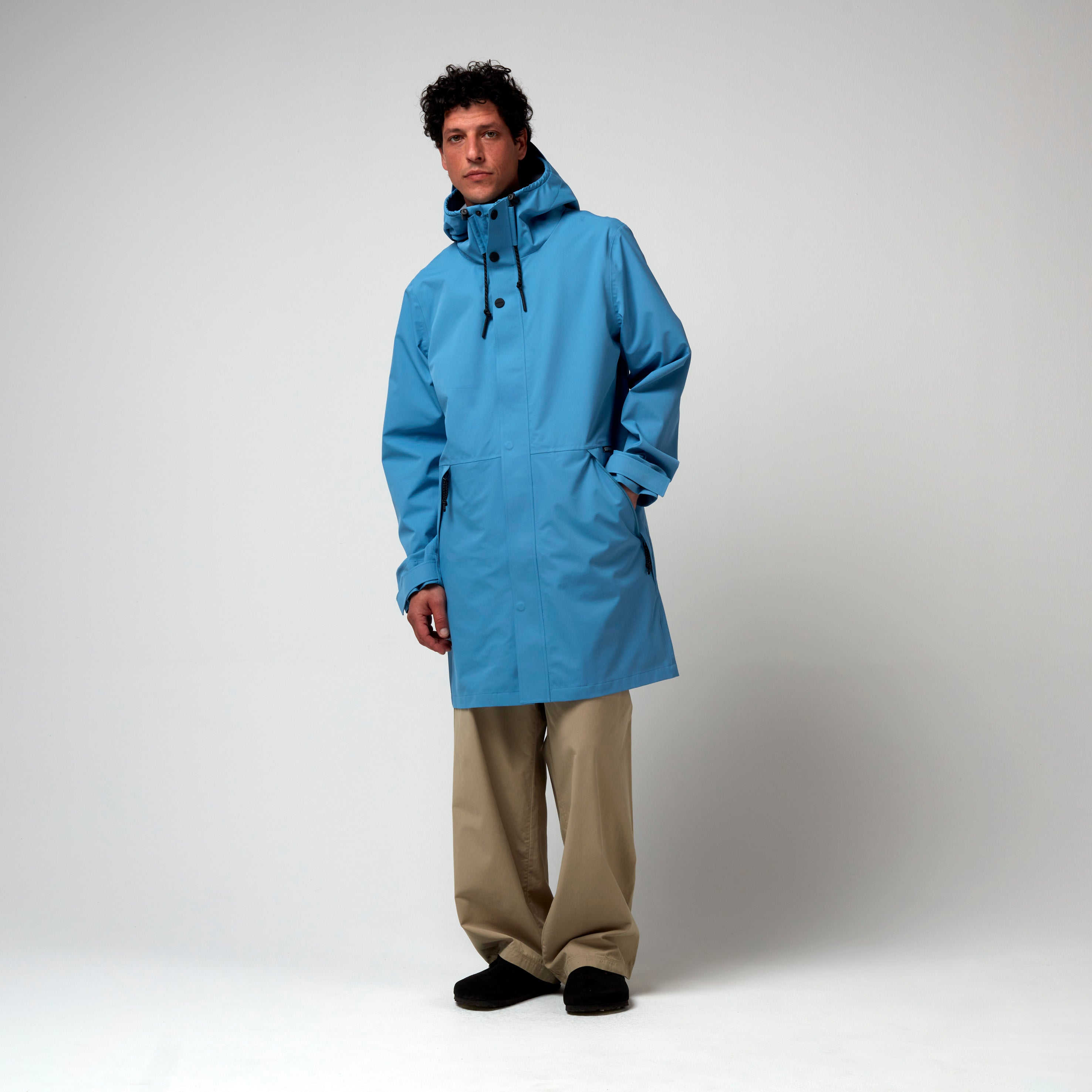 Rain Eater, Niagara Blue, Waterproof Coat - Lindner Fashion