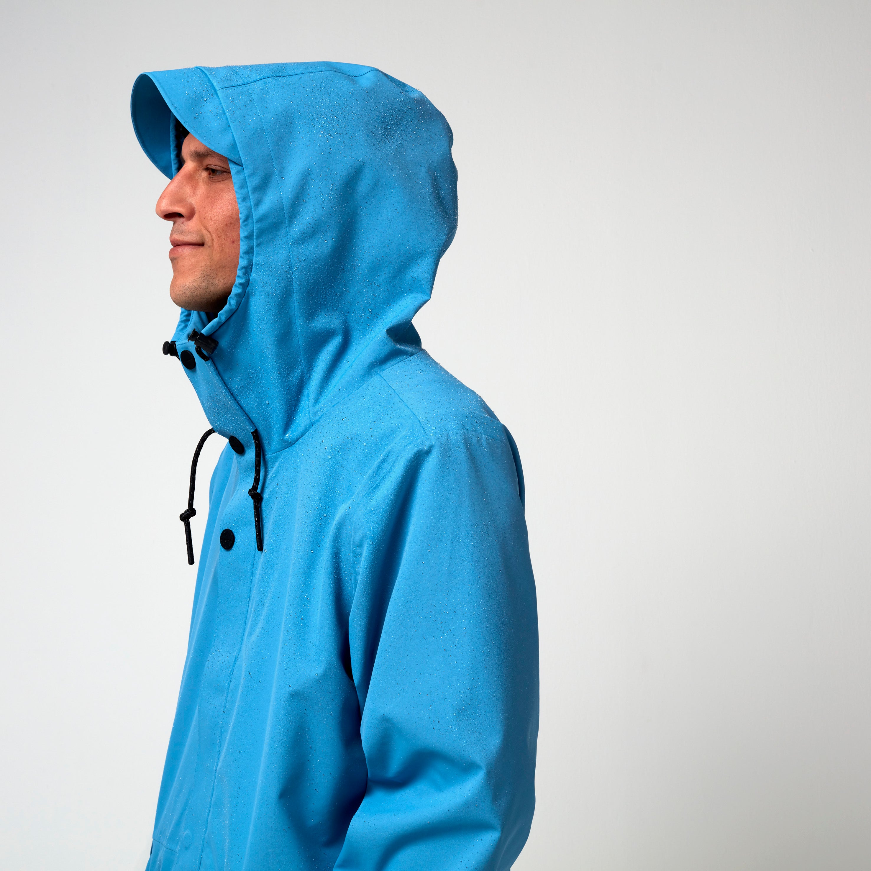Rain Eater, Niagara Blue, Waterproof Coat - Lindner Fashion
