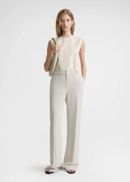 Relaxed Straight, White, Hose - Lindner Fashion