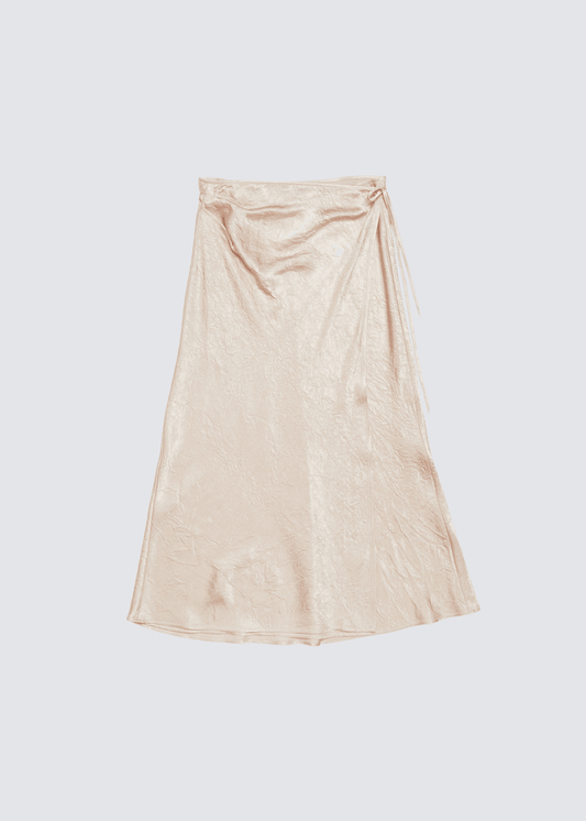 Satin Wrap Skirt, Shell Beige, Skirt - Lindner Fashion