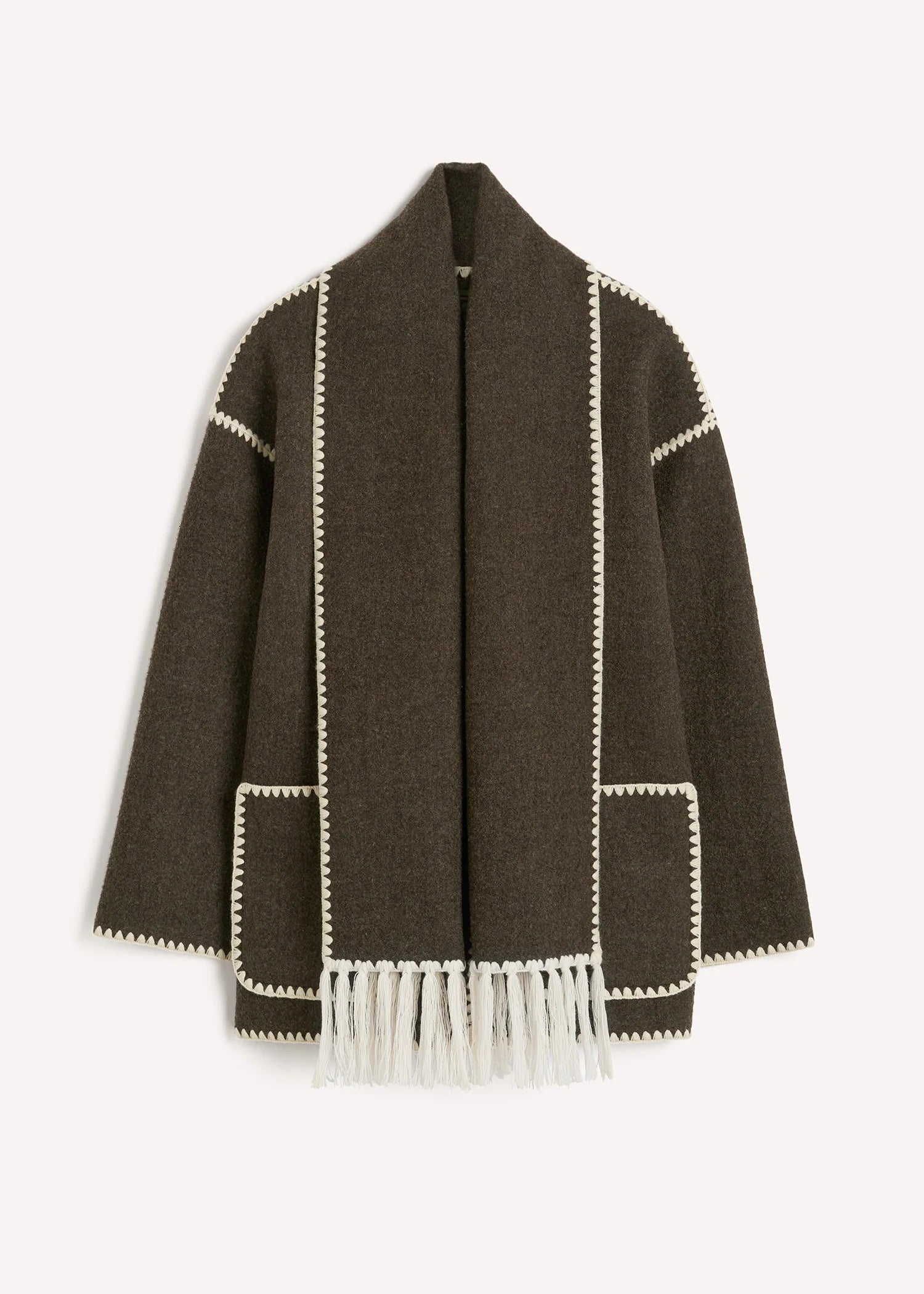 Scarf Jacket, Choco, Jacket - Lindner Fashion