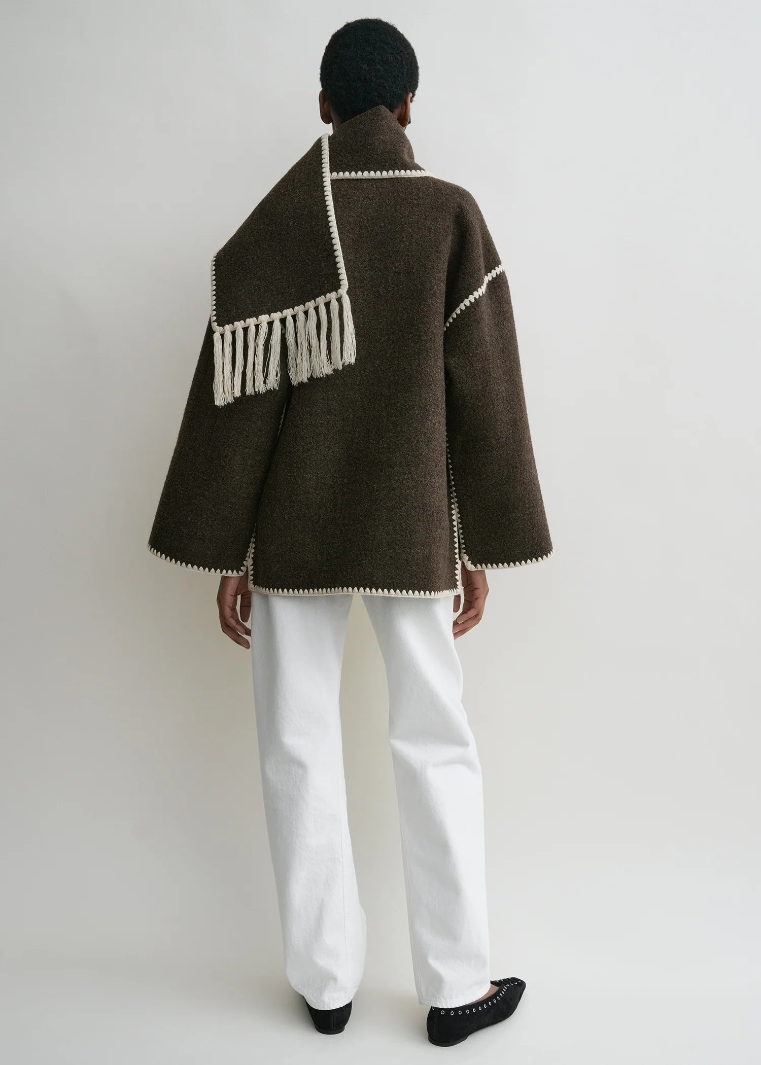 Scarf Jacket, Choco, Jacket - Lindner Fashion