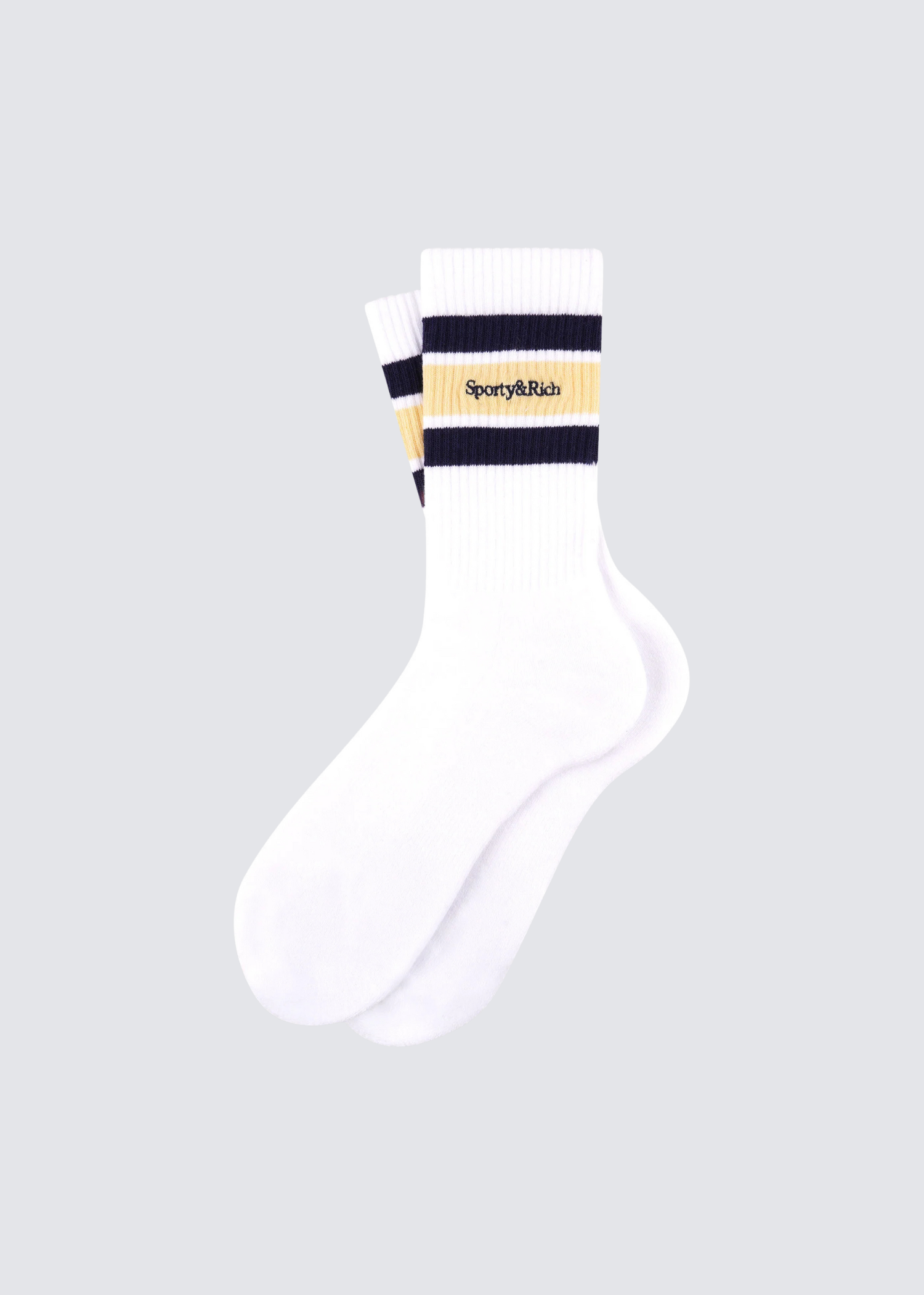 Serif Logo, White/Almond/Dark Navy, Socks - Lindner Fashion