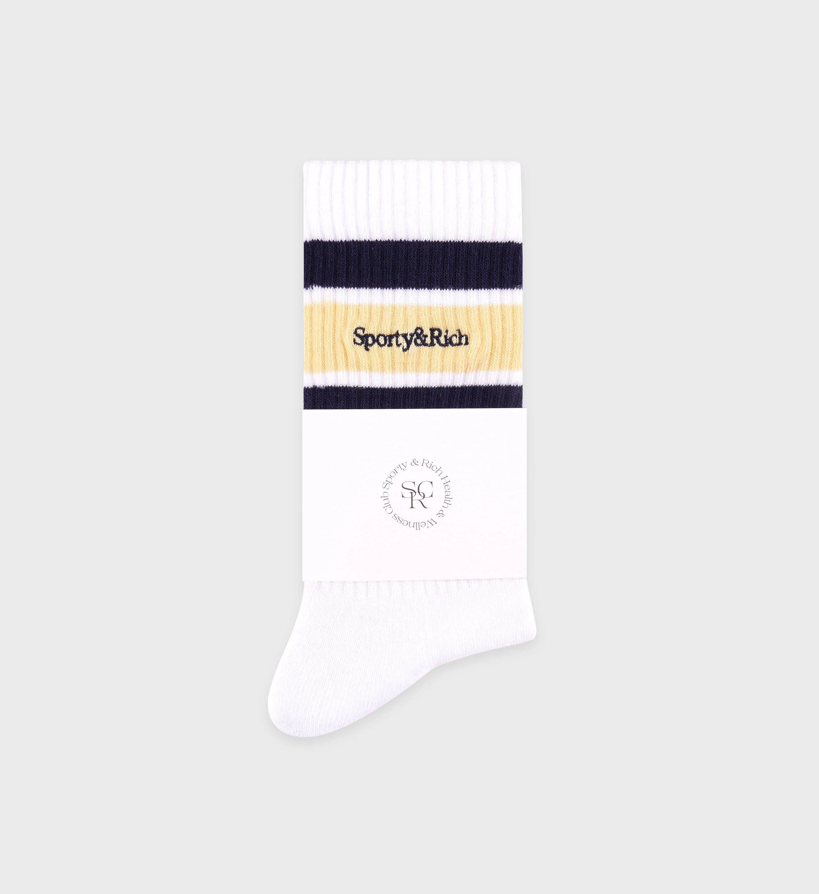 Serif Logo, White/Almond/Dark Navy, Socks - Lindner Fashion