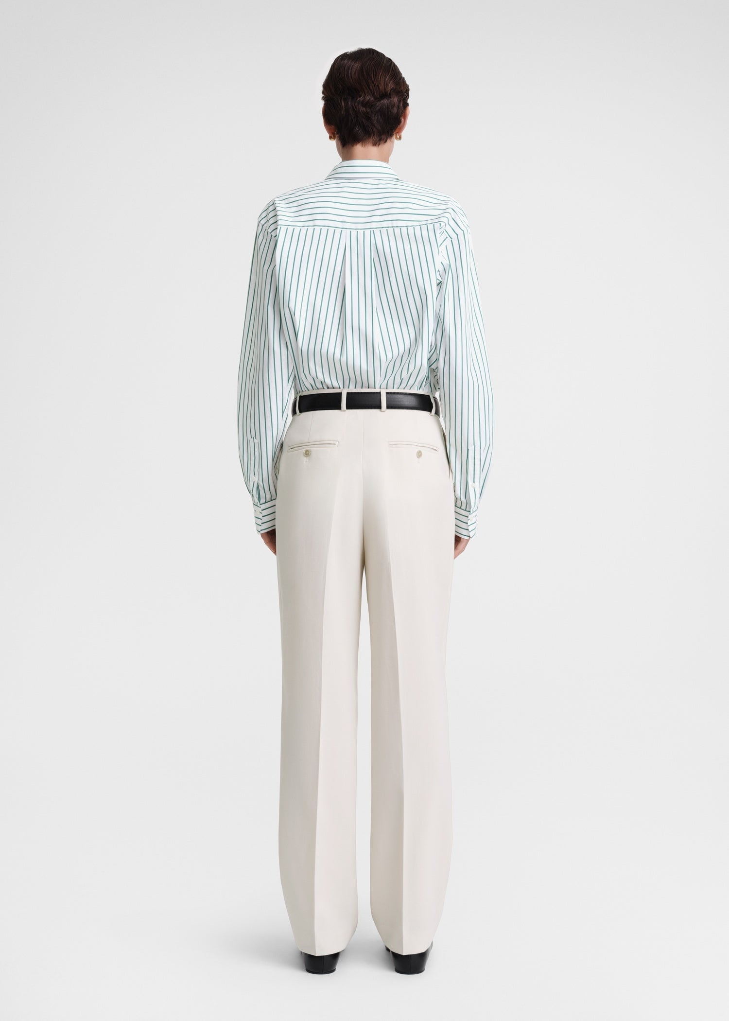 Signature Cotton, White / Green, Hemd - Lindner Fashion