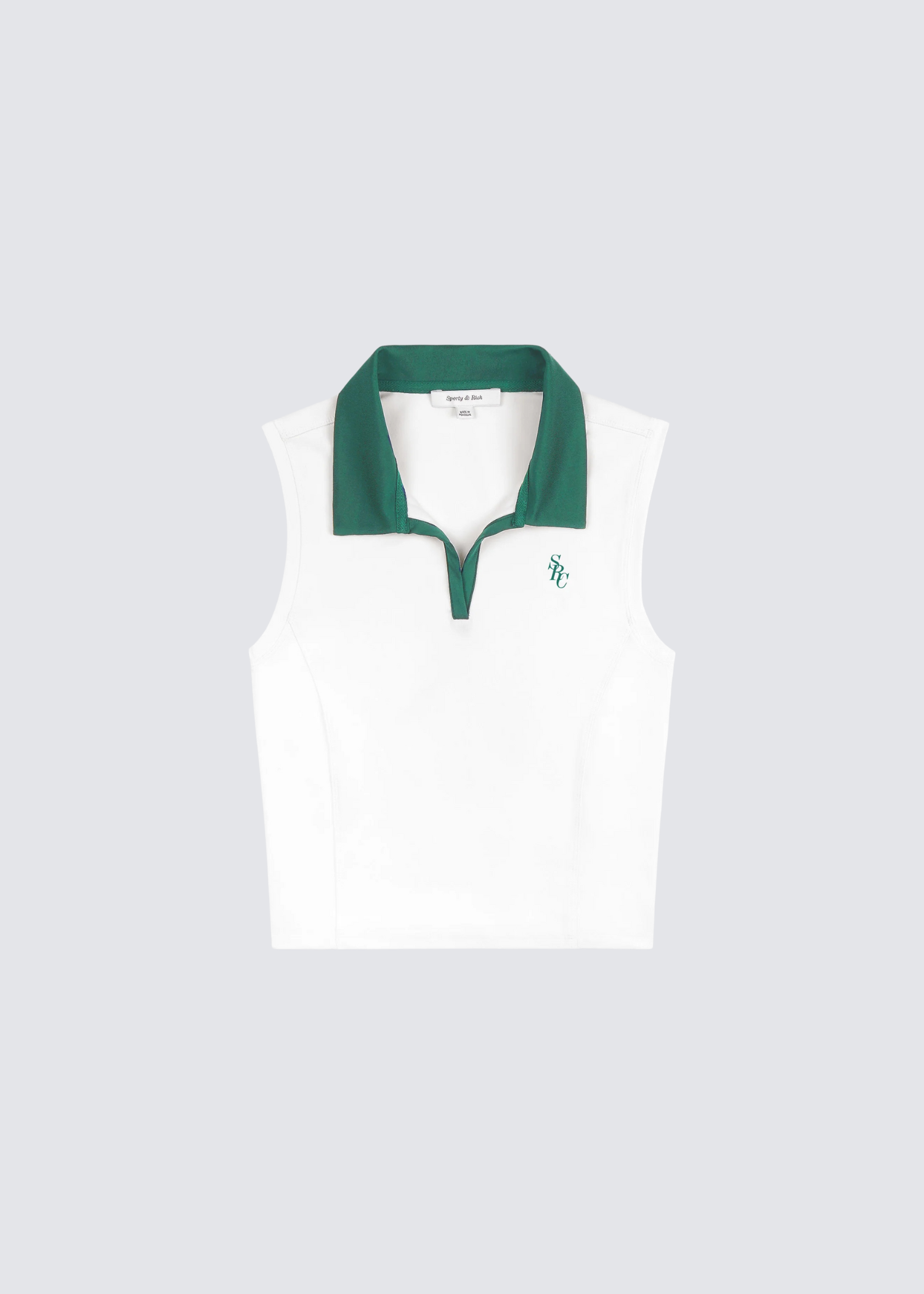 Sporty&Rich weißes Polo-Shirt aus Polyester - Flatshot