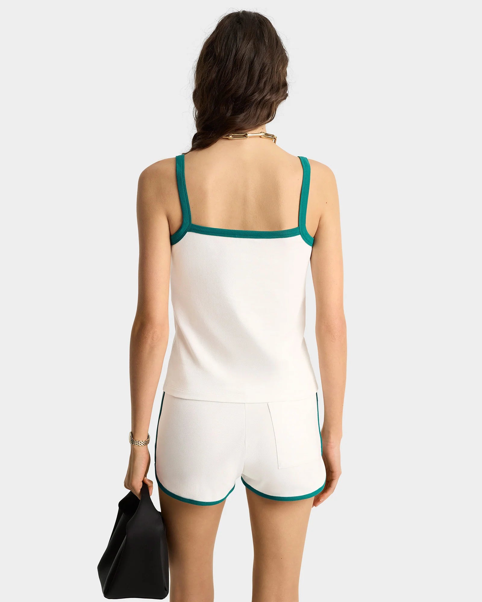 Sporty&Rich weißes Top aus Baumwolle - Modelfoto von hinten