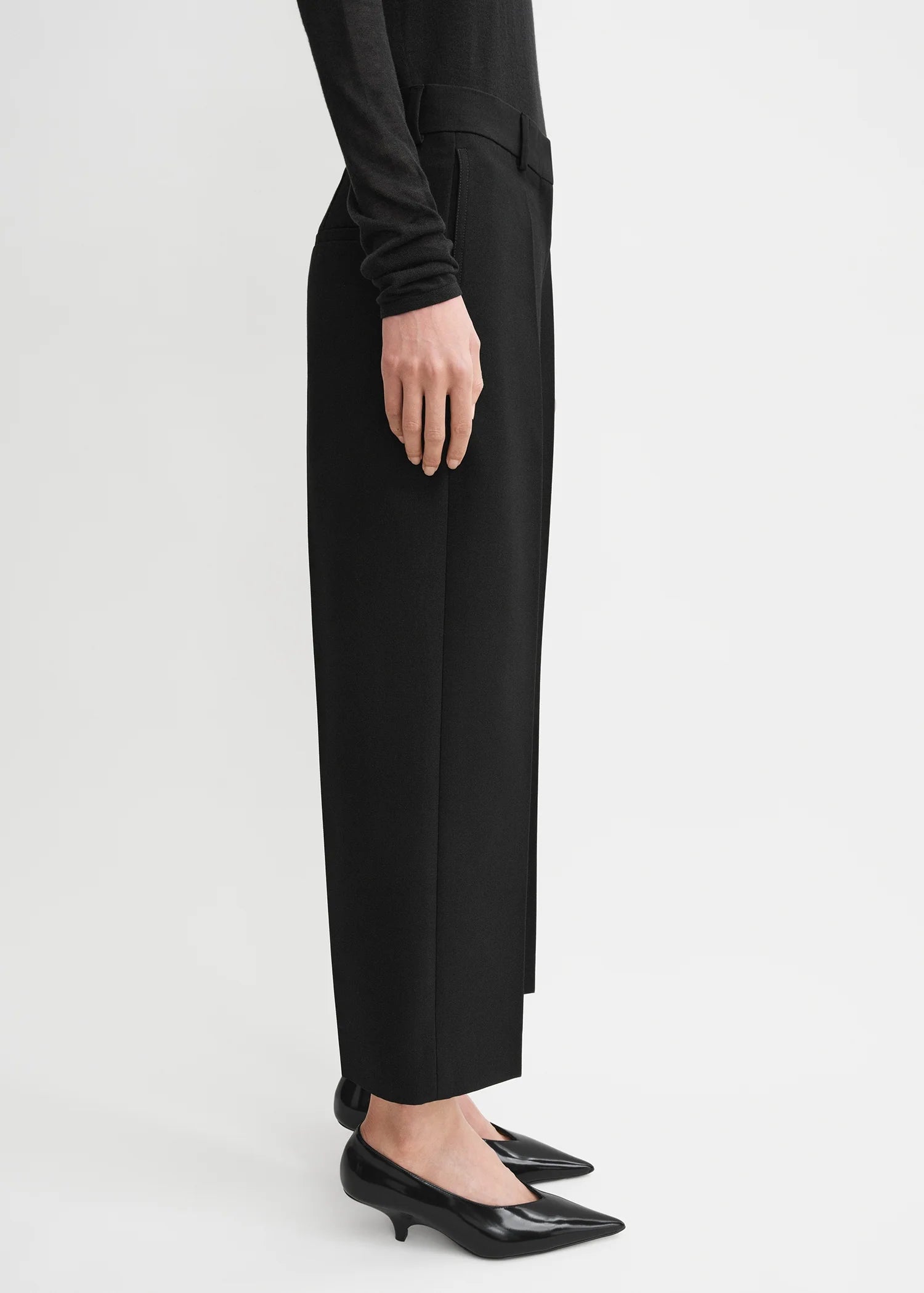 Straight Cropped, Black, Hose - Lindner Fashion