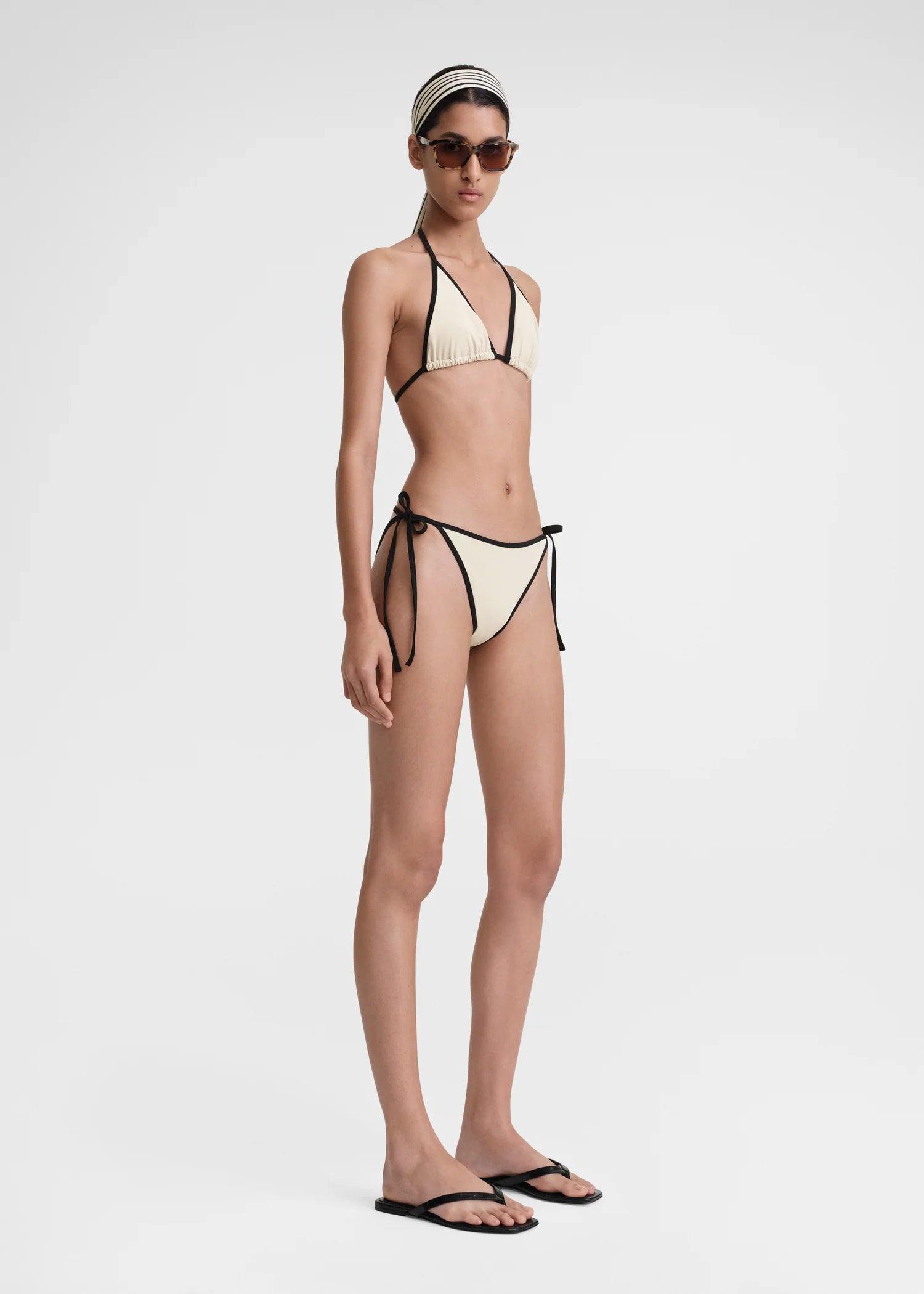 Stripe Edge, Light Hay, Bikini Bottom - Lindner Fashion