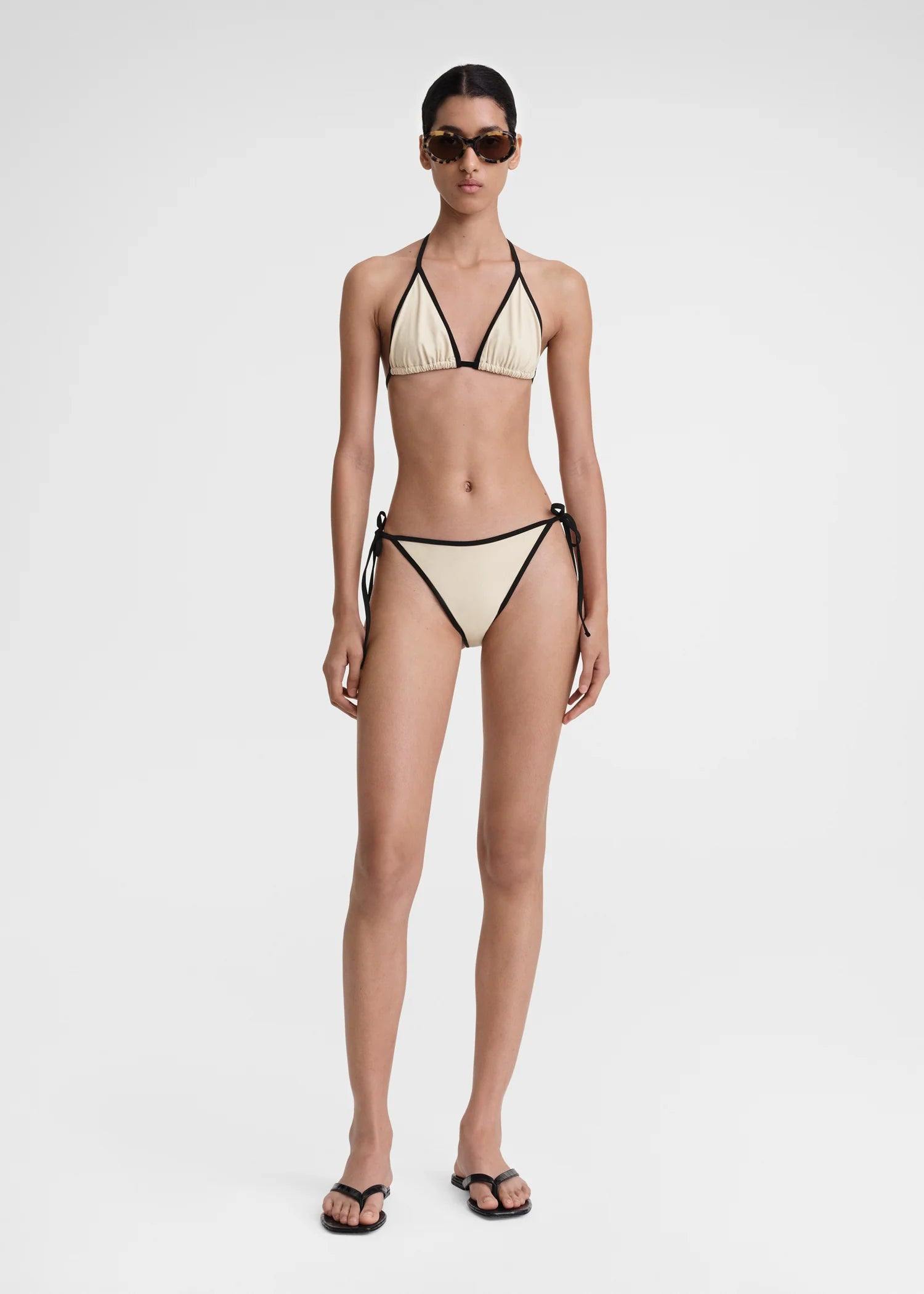 Stripe Edge, Light Hay, Bikini Top - Lindner Fashion