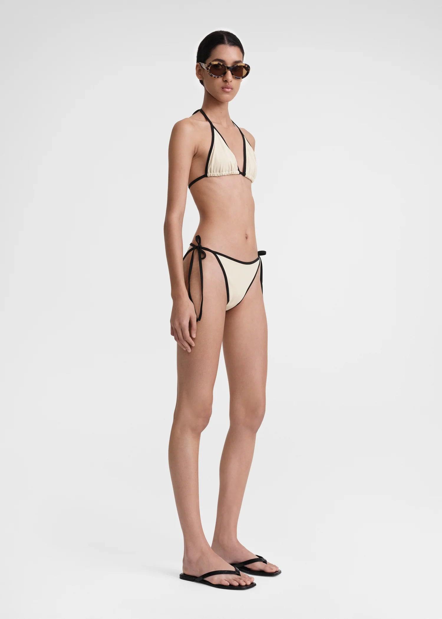 Stripe Edge, Light Hay, Bikini Top - Lindner Fashion