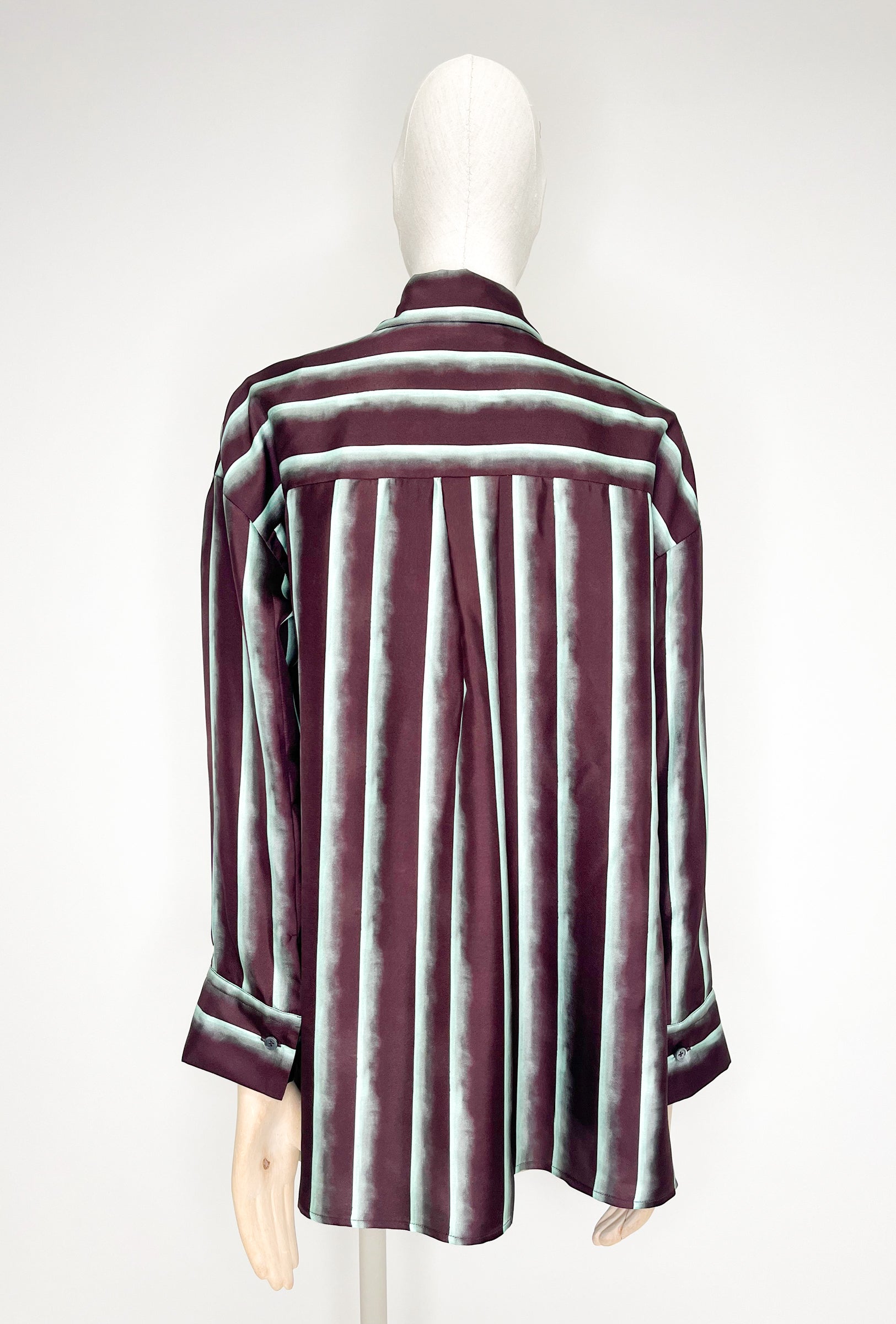 Stripe Silk, Cordovan, Bluse - Lindner Fashion