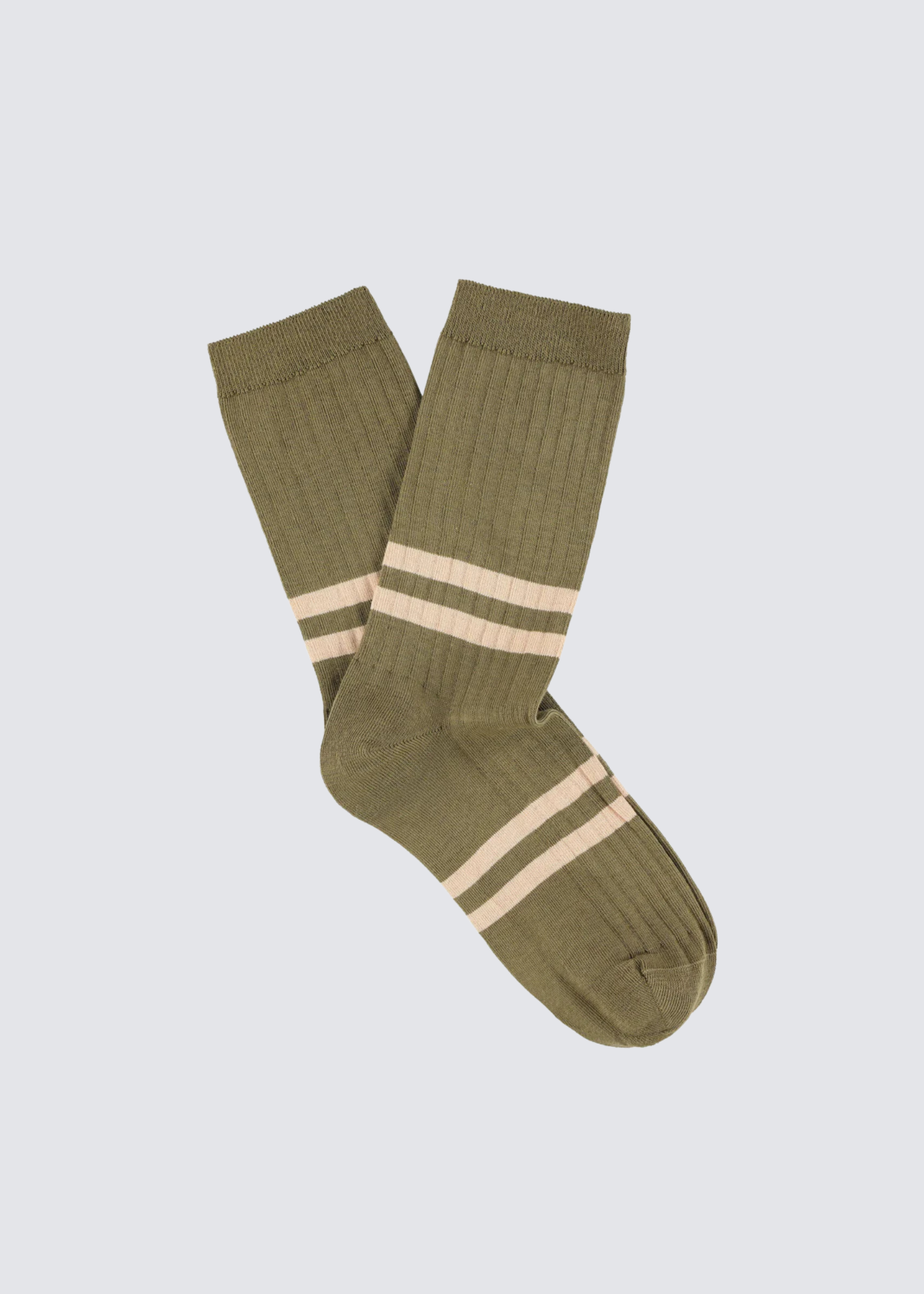 Stripes, Khaki/Pink, Socken - Lindner Fashion